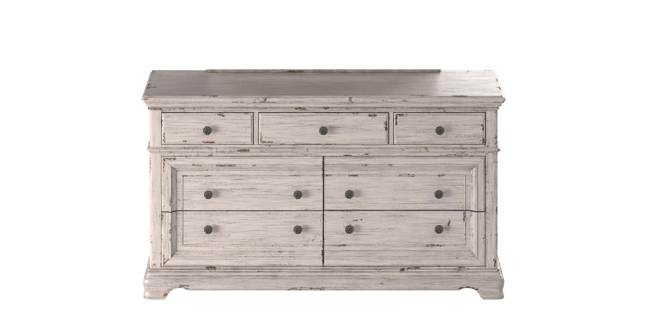

    
Antique White 7 Drawer Dresser PROVIDENCE American Woodcrafters Traditional
