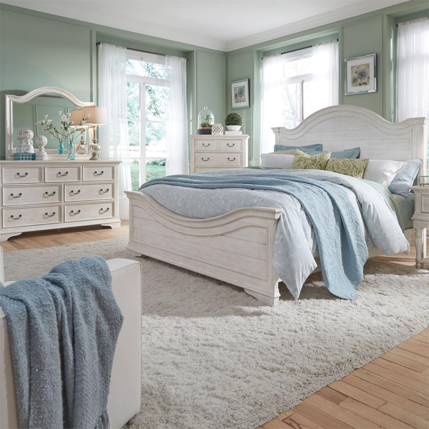 Transitional Panel Bedroom Set Bayside  249-BR-CPBDMC 249-BR-CPBDMC in White 