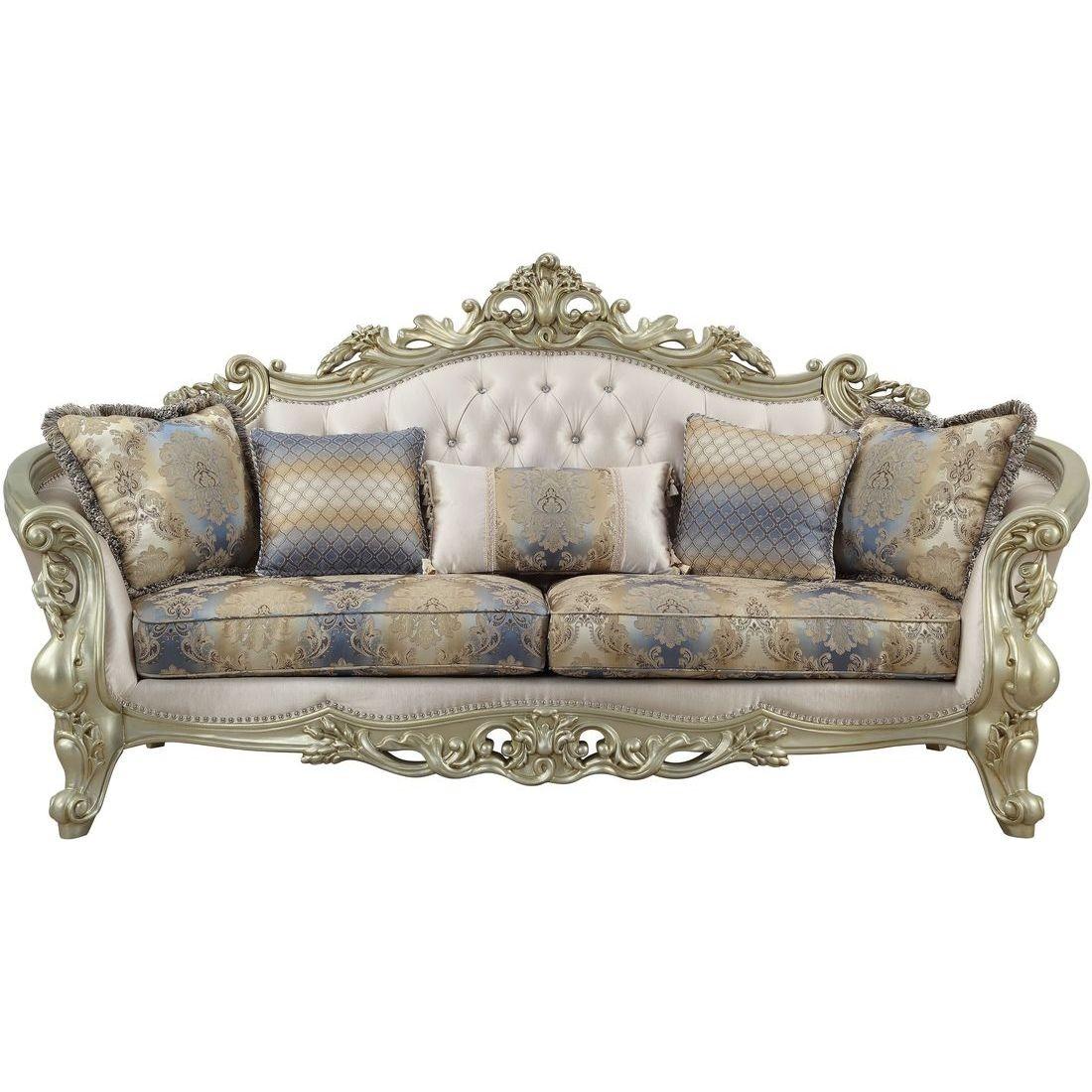 

    
Luxury Sofa Set 5 Pcs Gorsedd-52440 Antique White Cream Fabric Acme Traditional
