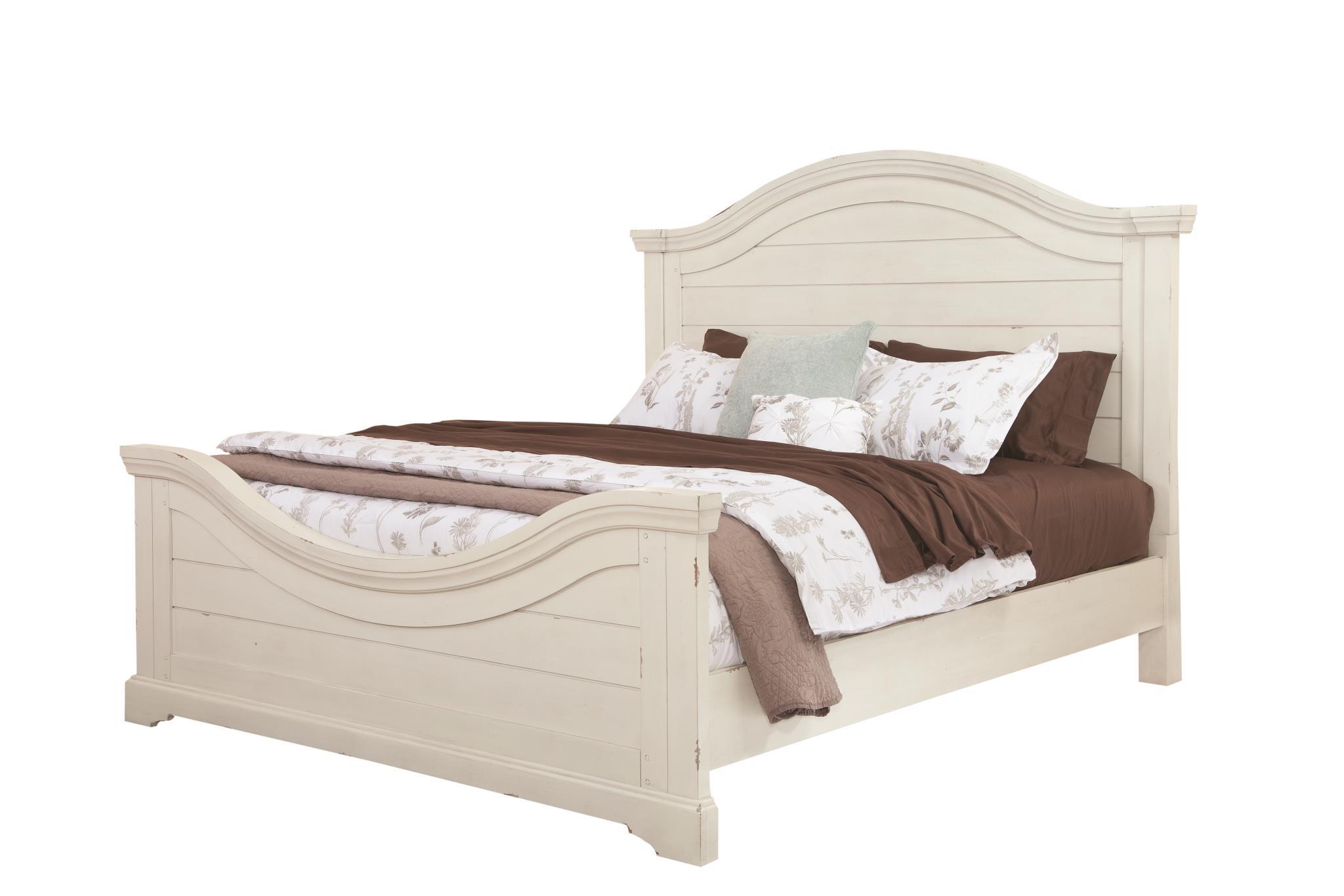 Classic, Traditional Panel Bed 7810 STONEBROOK 7810-66PAN in Antique White 