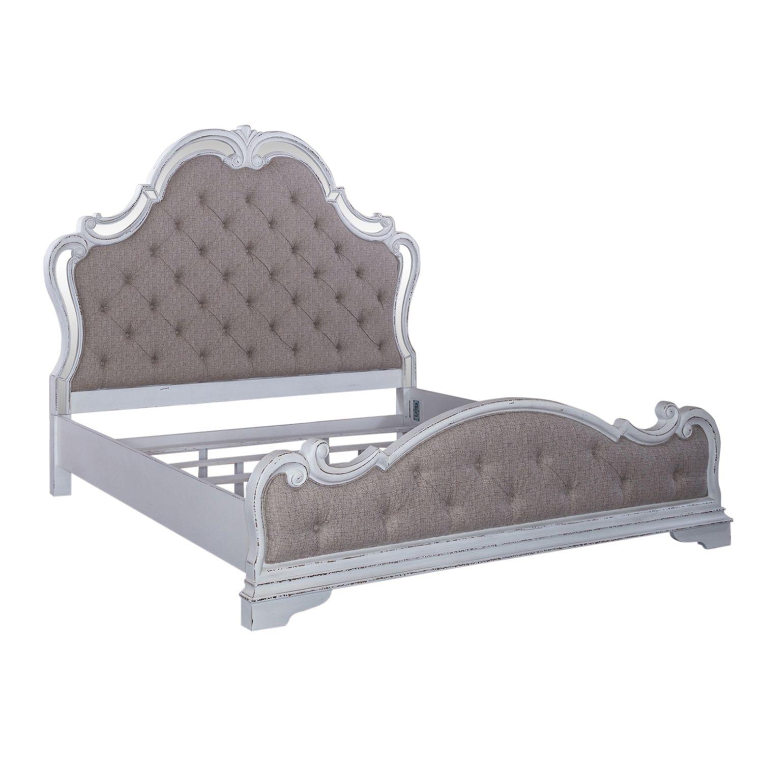 

    
Antique White King Bed Set 4Pc Magnolia Manor 244-BR-OKUBDMN Liberty Furniture
