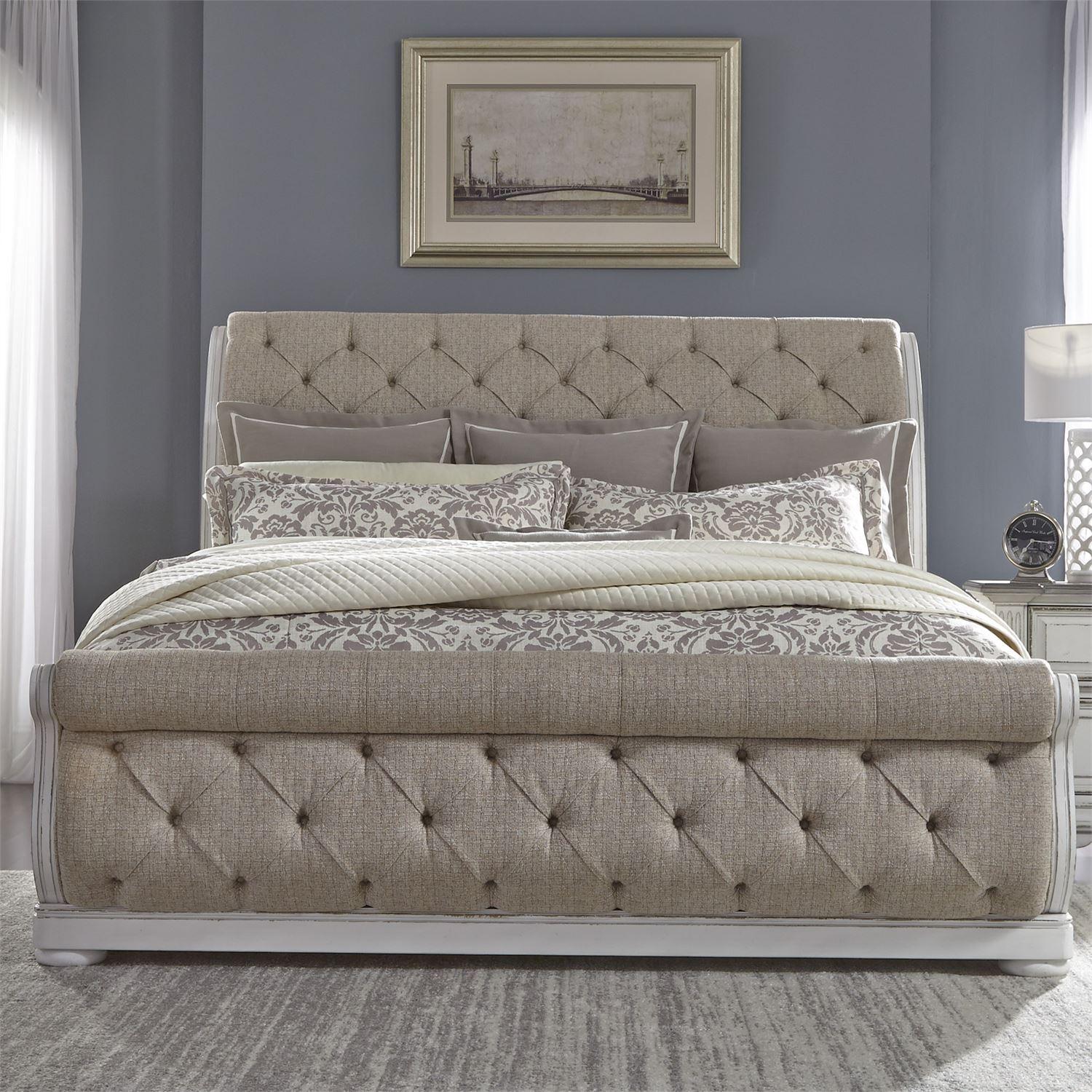 Traditional Sleigh Bed Abbey Park 520-BR-KUSL 520-BR-KUSL in White 