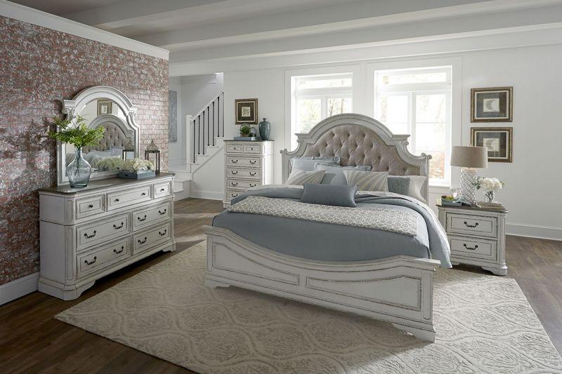 

    
244-BR-KUB Antique White Wood King Bed Magnolia Manor 244-BR-KUB Liberty Furniture
