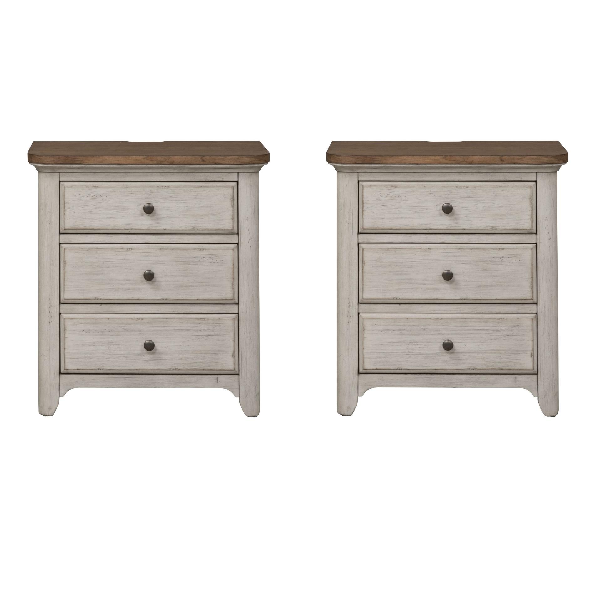 Farmhouse Nightstand Set Farmhouse Reimagined  (652-BR) Nightstand 652-BR61-Set-2 in White 