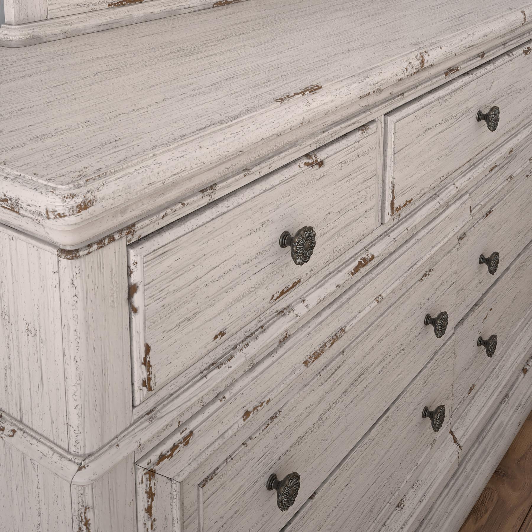 

    
 Shop  Antique White Queen Bedroom Set 4Pcs PROVIDENCE American Woodcrafters Rustic

