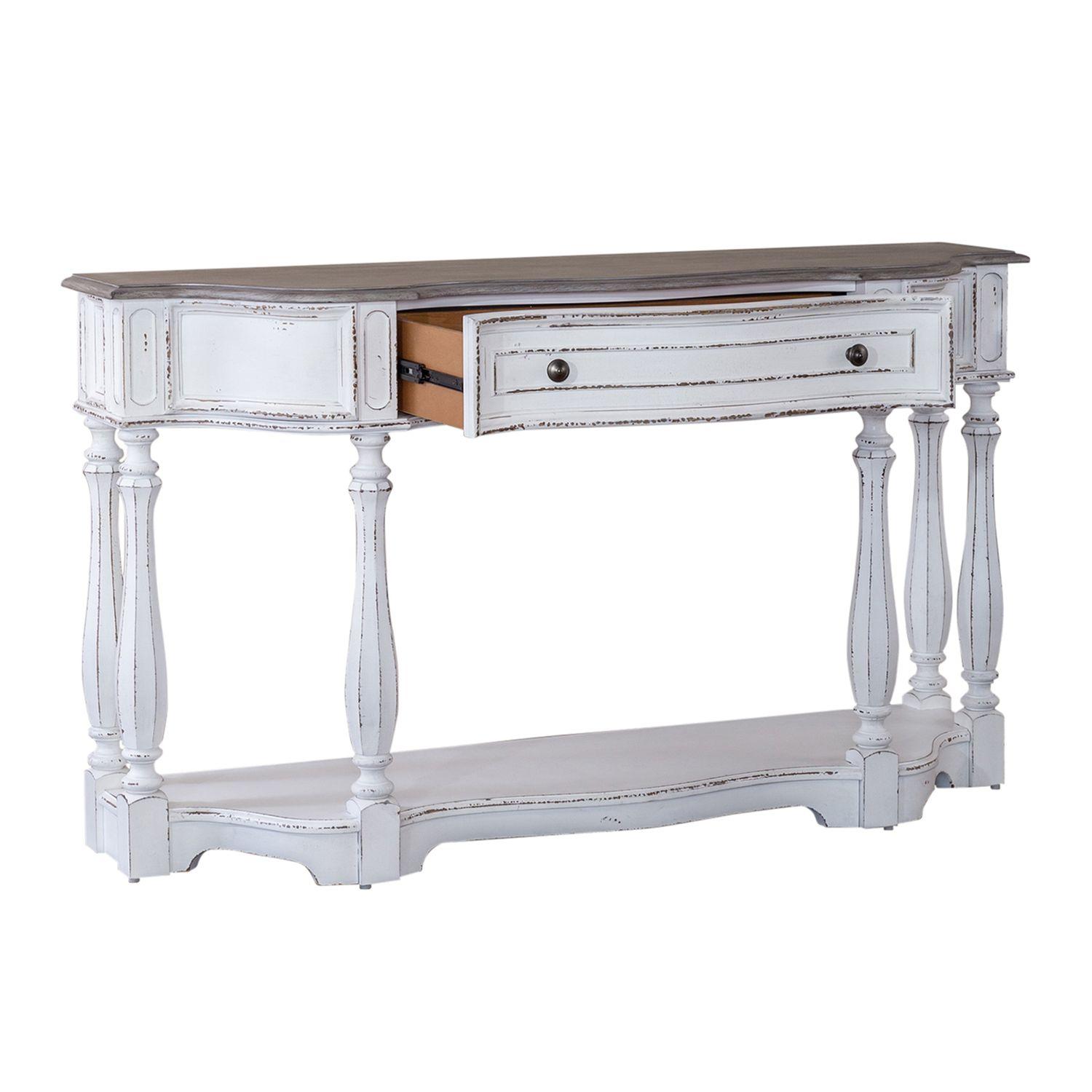 

                    
Buy Antique White Wood 56" Console Table Magnolia Manor 244-AT2001 Liberty Furniture
