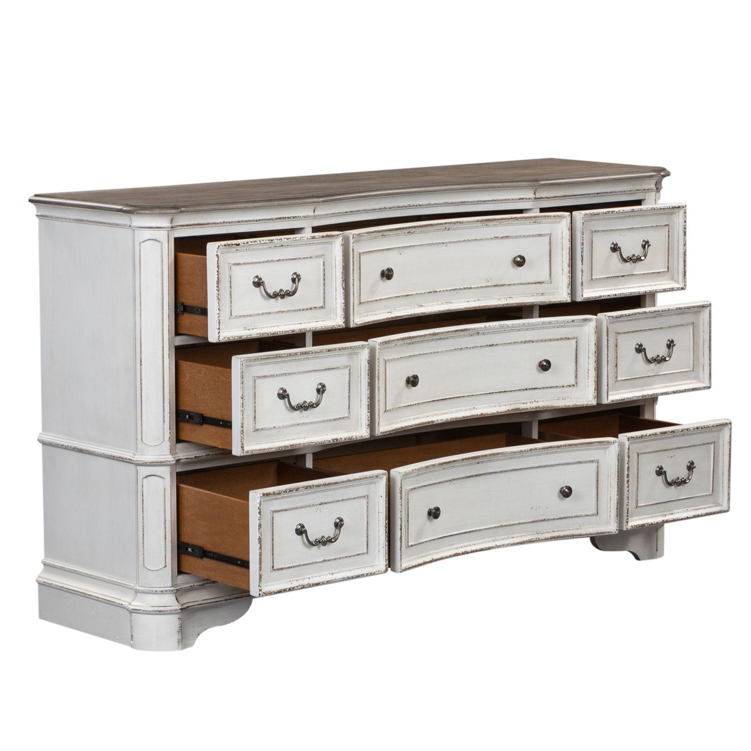 

    
Liberty Furniture Magnolia Manor  (244-BR) 9 Drawer Dresser Dresser White 244-BR34
