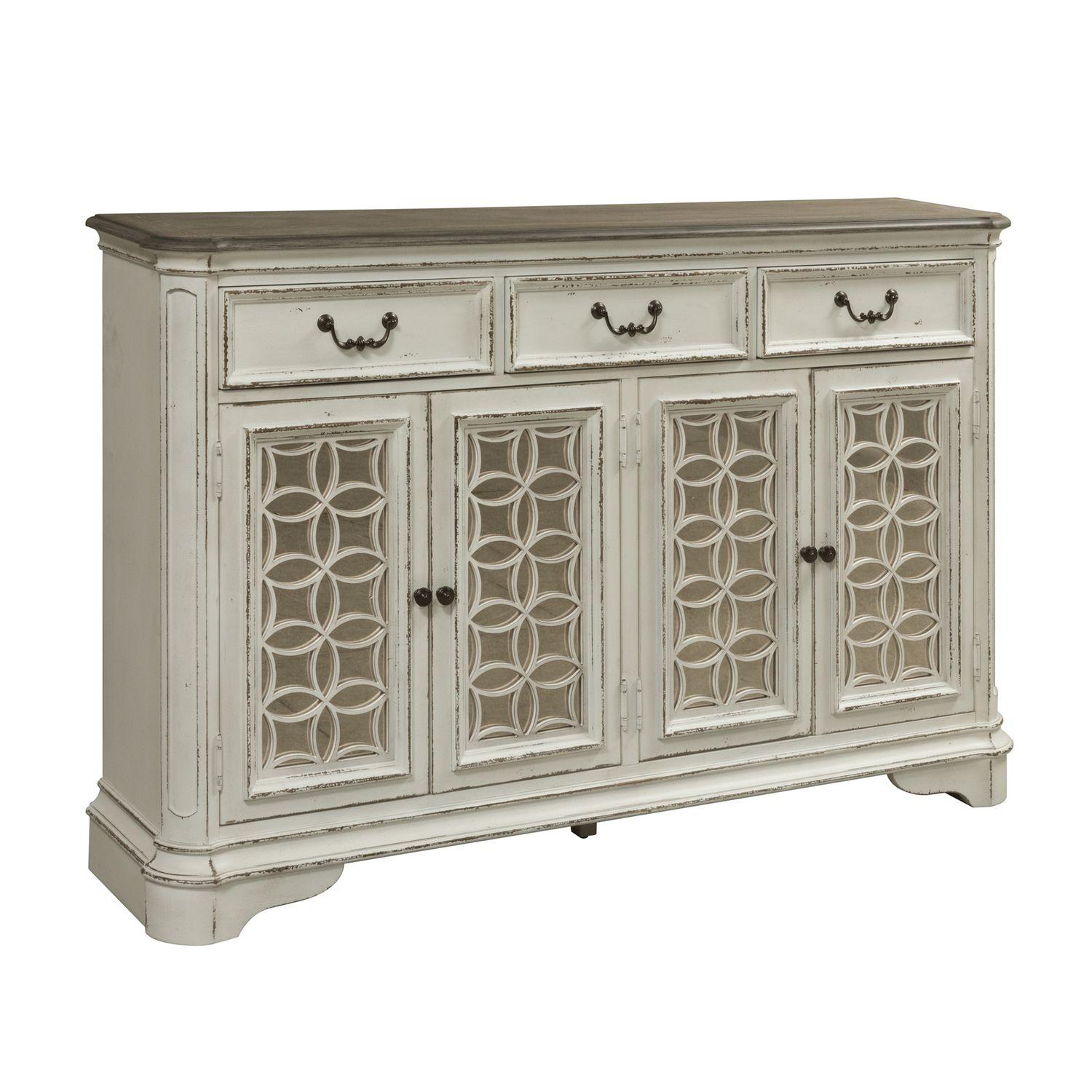 

    
Antique White Wood Hall Buffet Magnolia Manor 244-HB6642 Liberty Furniture
