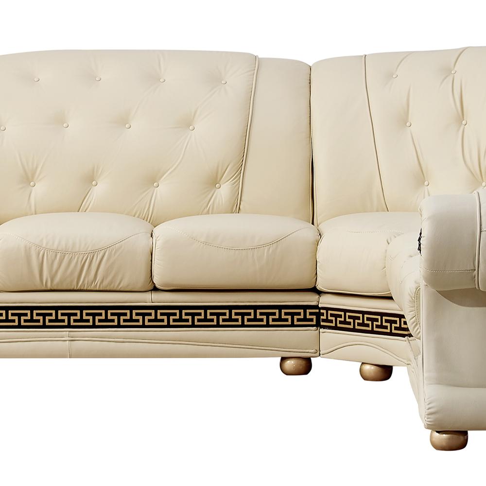 

    
APOLOSECTRIGHTIVORY Ivory Top Grain Italian Leather Sectional RHC Made in Italy Traditional ESF Apolo
