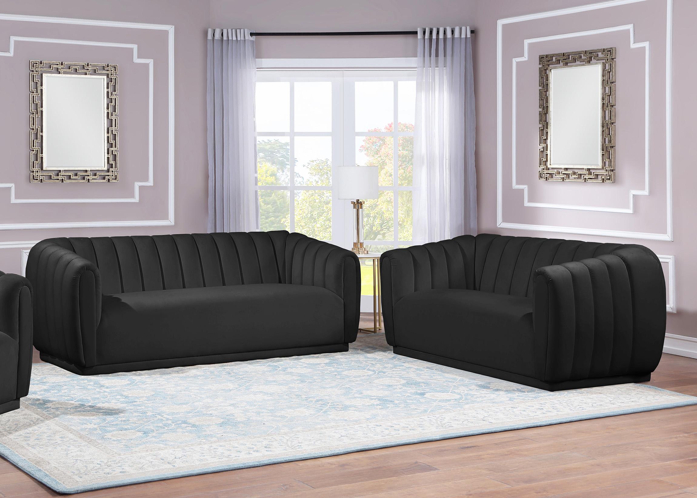 

        
Meridian Furniture DIXIE 674Black-S-Set-2 Sofa Set Black Velvet 094308251912
