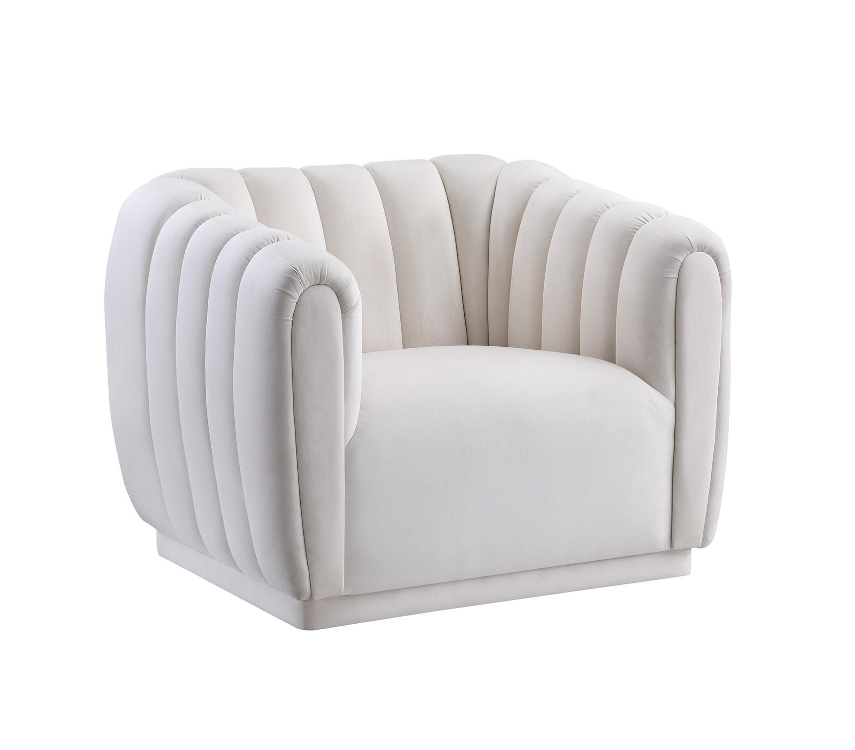 Contemporary Arm Chair DIXIE 674Cream-C 674Cream-C in Cream Velvet