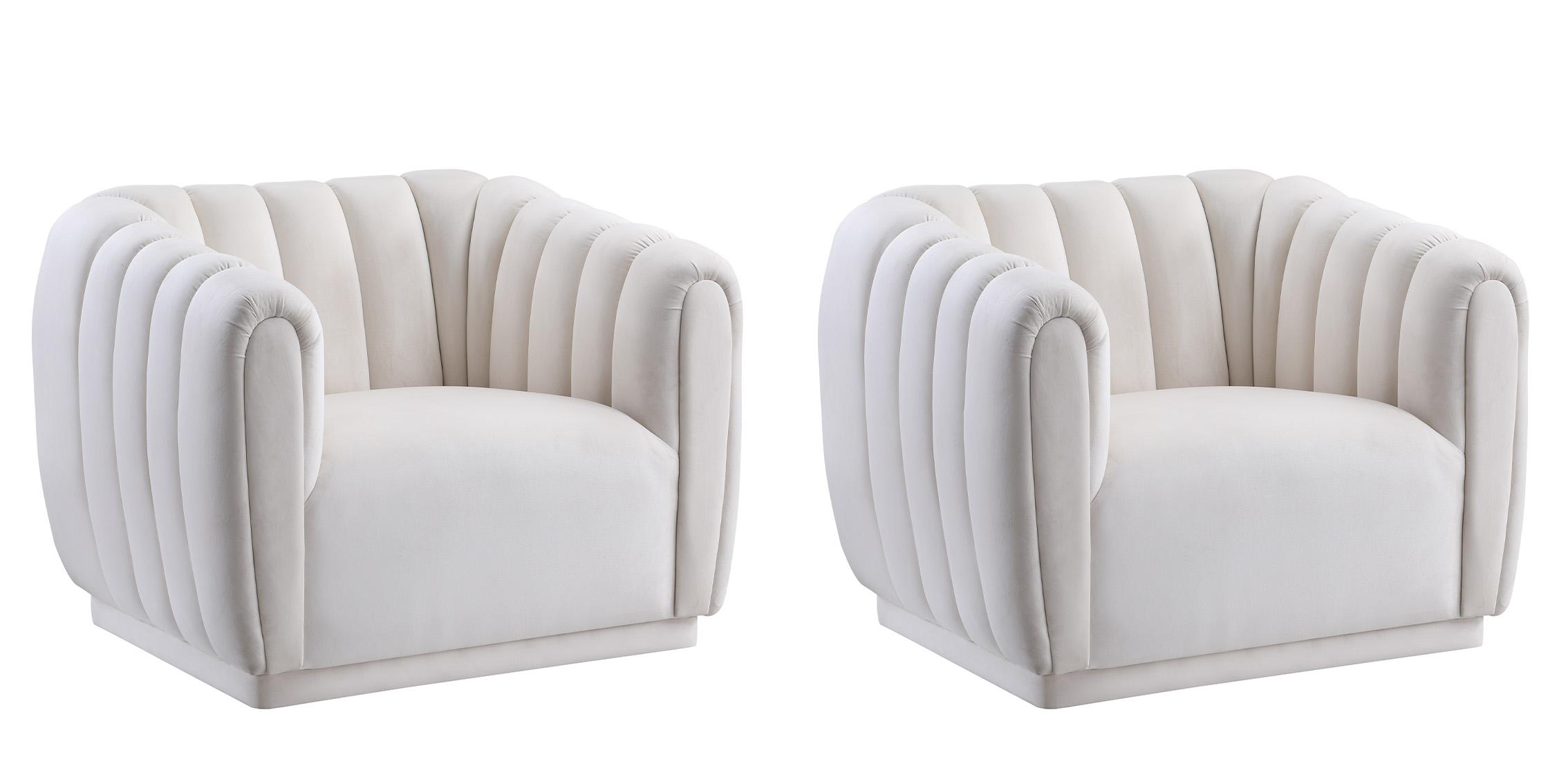 

    
Cream Velvet Tufted Chair Set 2Pcs DIXIE 674Cream-C Meridian Contemporary Modern
