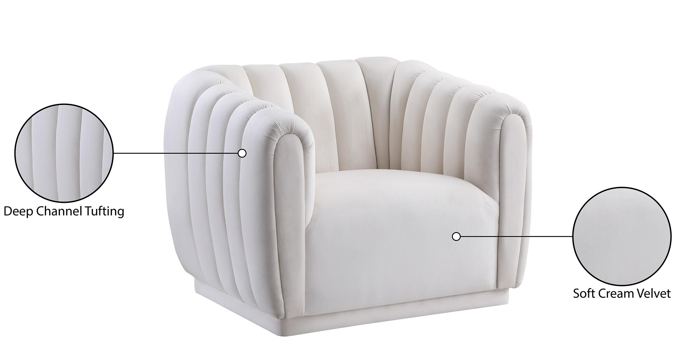 

        
094308252025Cream Velvet Tufted Chair Set 2Pcs DIXIE 674Cream-C Meridian Contemporary Modern
