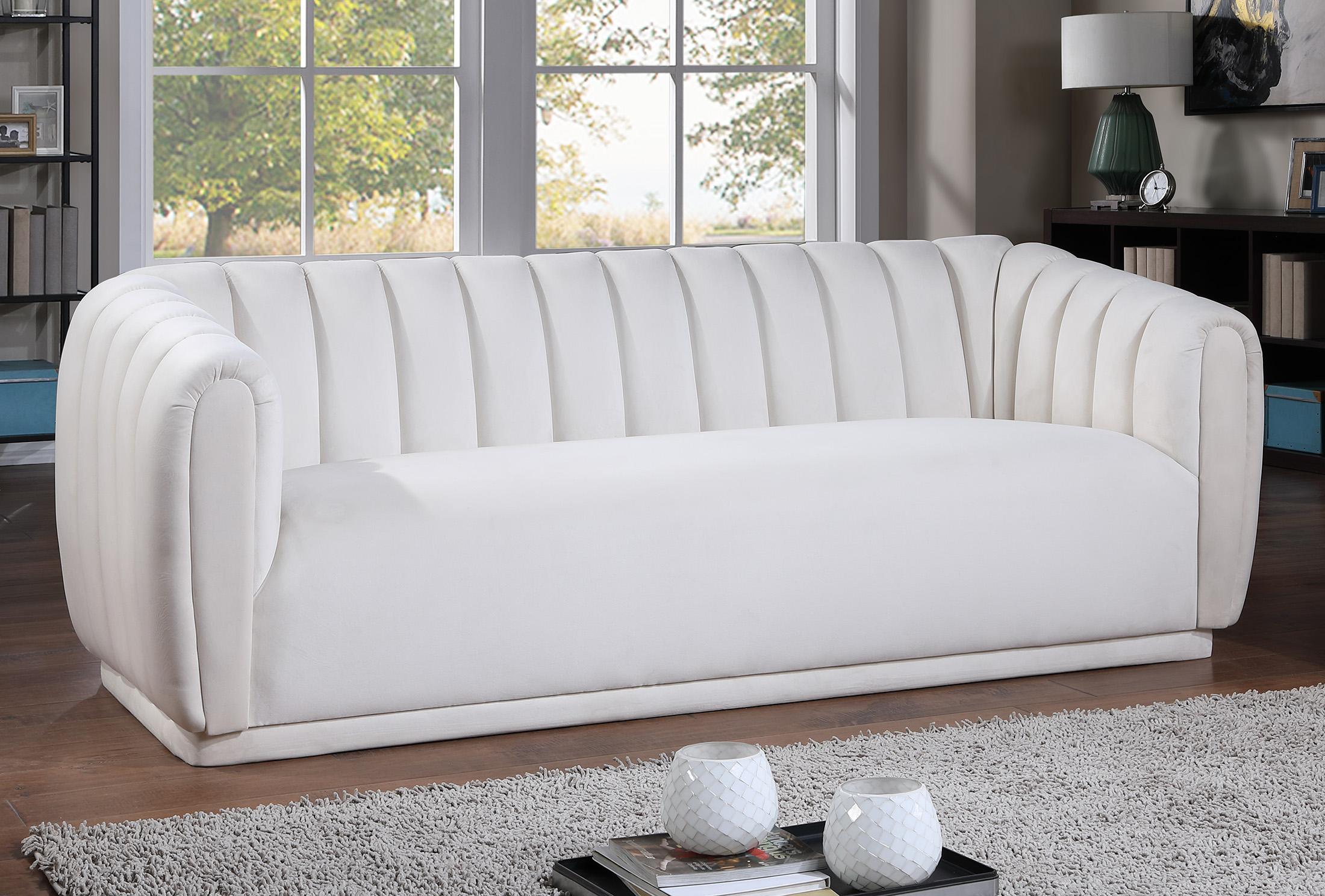 

    
 Shop  Cream Velvet Tufted Sofa Set 2Pcs DIXIE 674Cream-S Meridian Contemporary Modern
