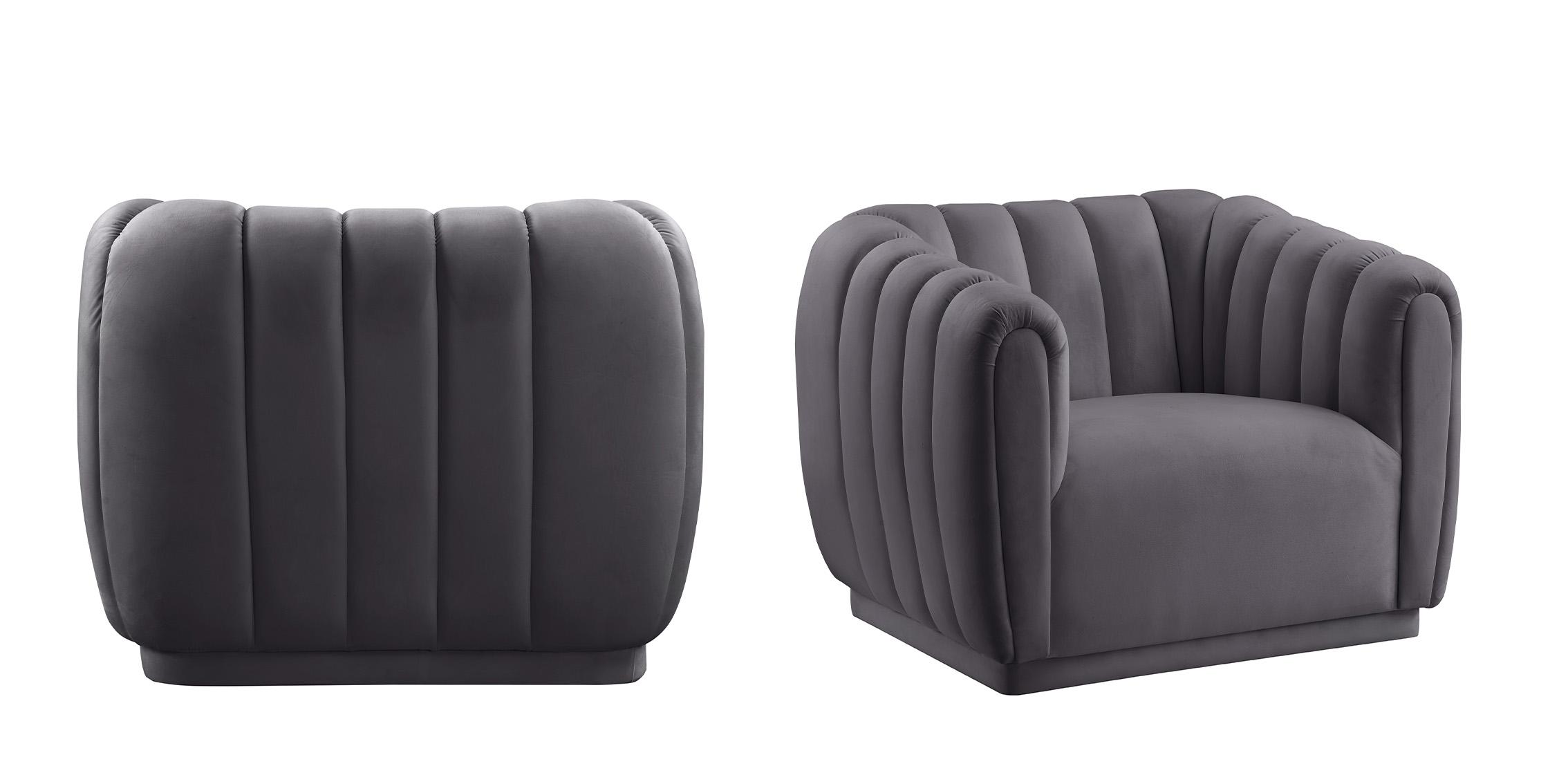 

        
Meridian Furniture DIXIE 674Grey-C-Set-2 Arm Chair Set Gray Velvet 094308251967

