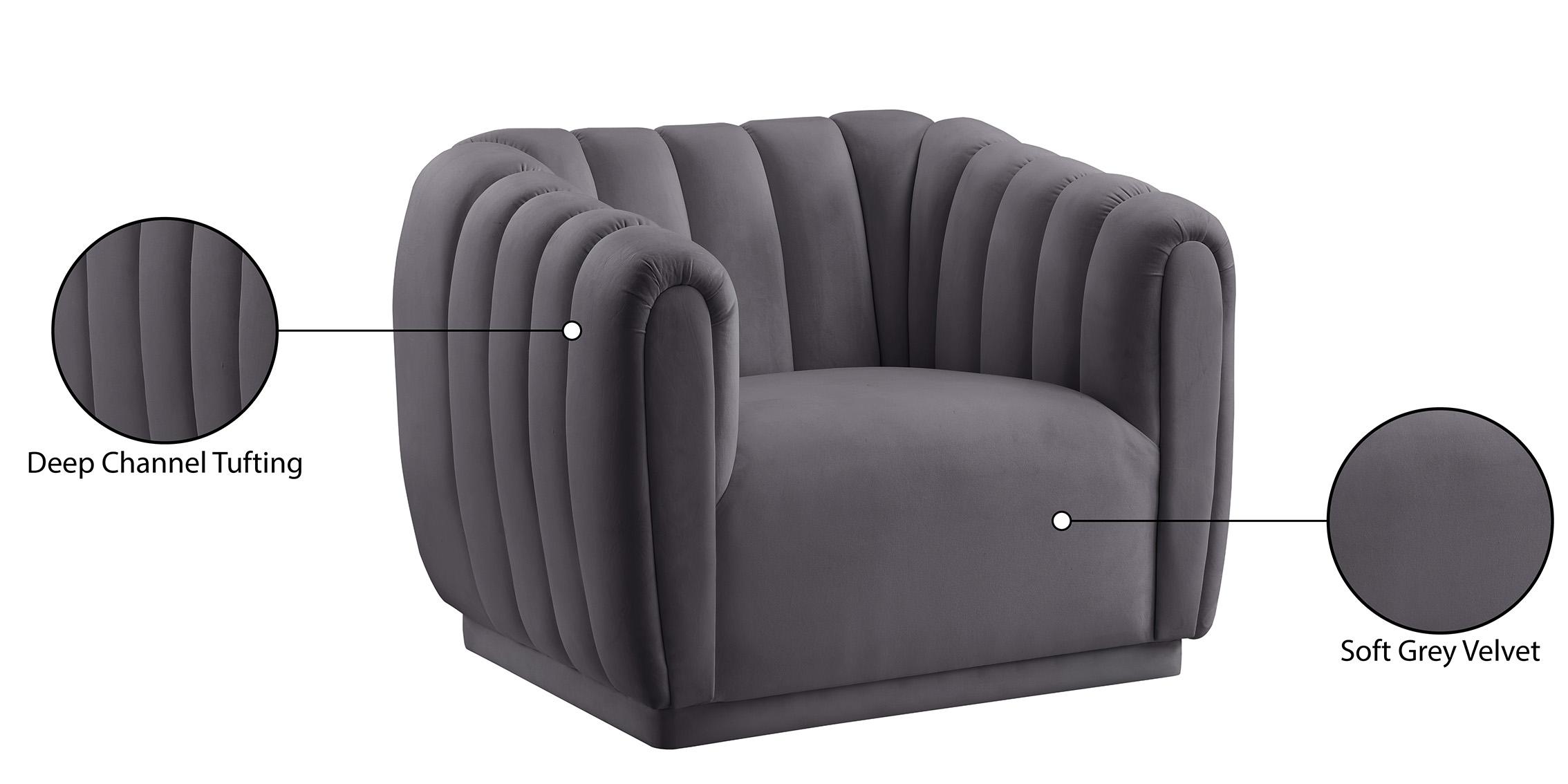 

    
674Grey-C-Set-2 Grey Velvet Tufted Chair Set 2Pcs DIXIE 674Grey-C Meridian Contemporary Modern
