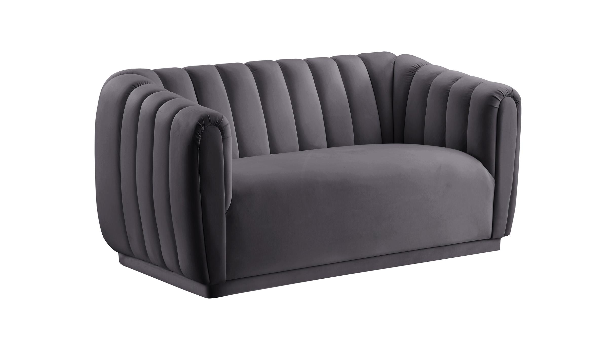 

        
Meridian Furniture DIXIE 674Grey-S-Set-2 Sofa Set Gray Velvet 094308251943
