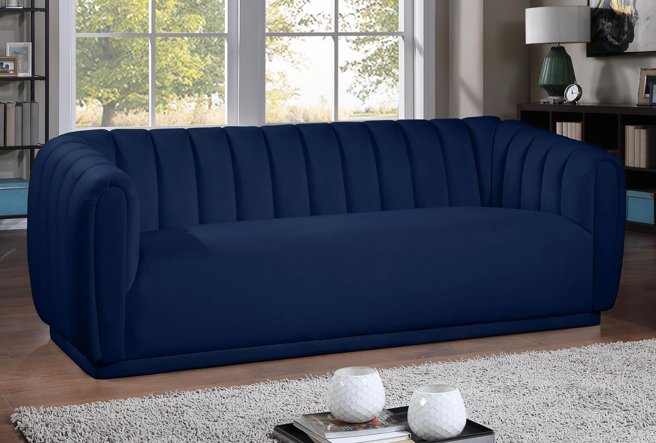 

    
 Order  Navy Velvet Tufted Sofa Set 2Pcs DIXIE 674Navy-S Meridian Contemporary Modern
