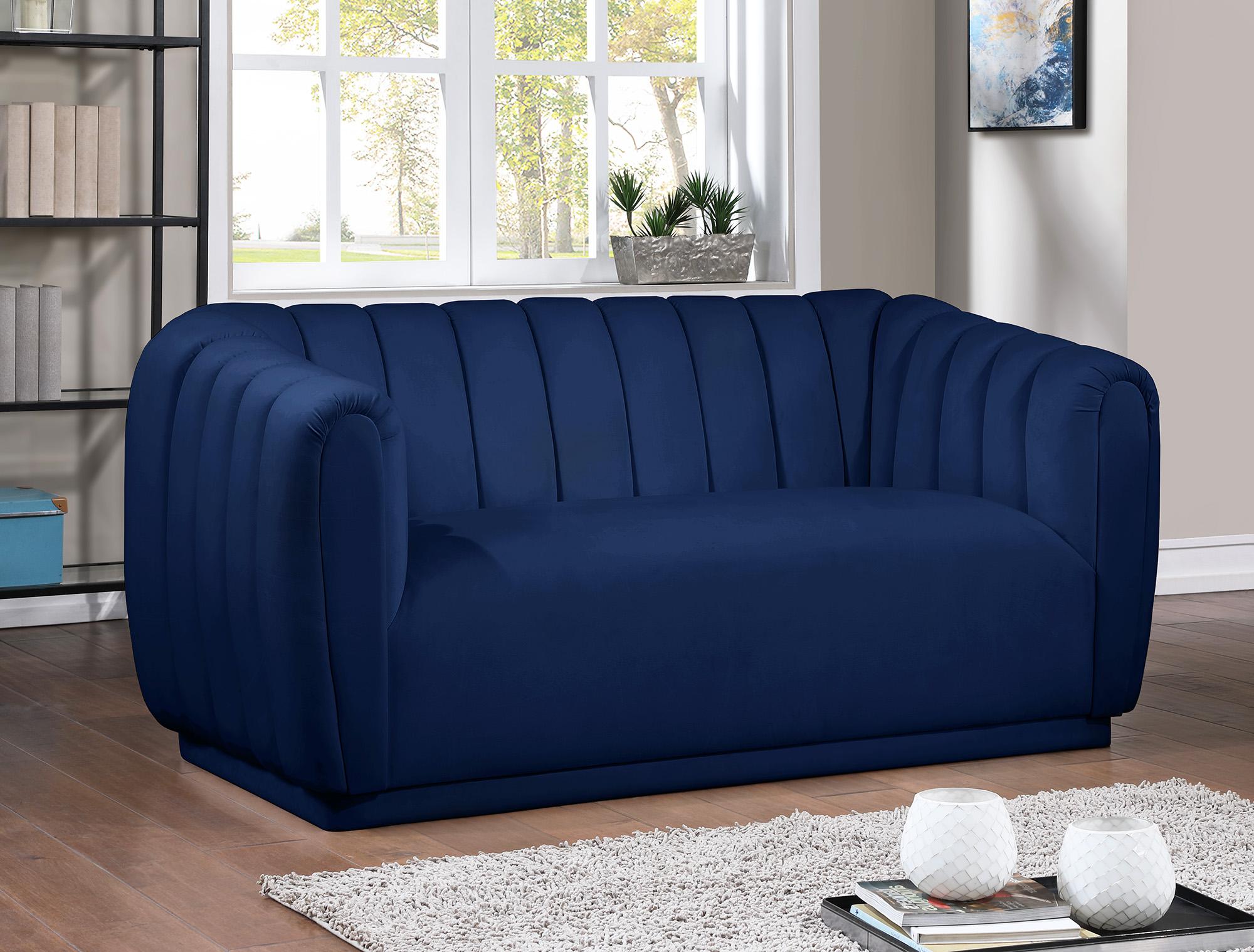 

    
 Shop  Navy Velvet Tufted Sofa Set 2Pcs DIXIE 674Navy-S Meridian Contemporary Modern
