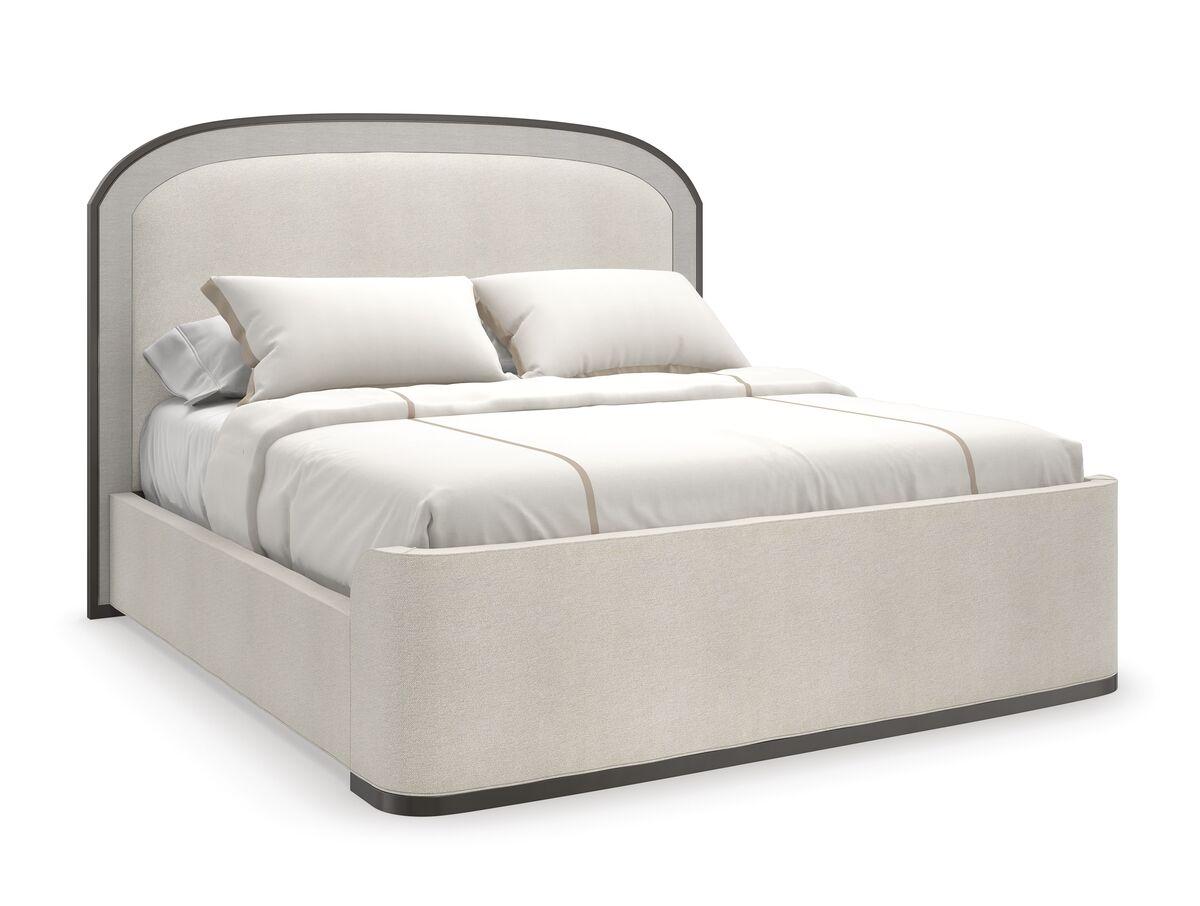 

    
Art Deco Style Light Gray Performance Fabric Queen Bed WANDERLUST by Caracole
