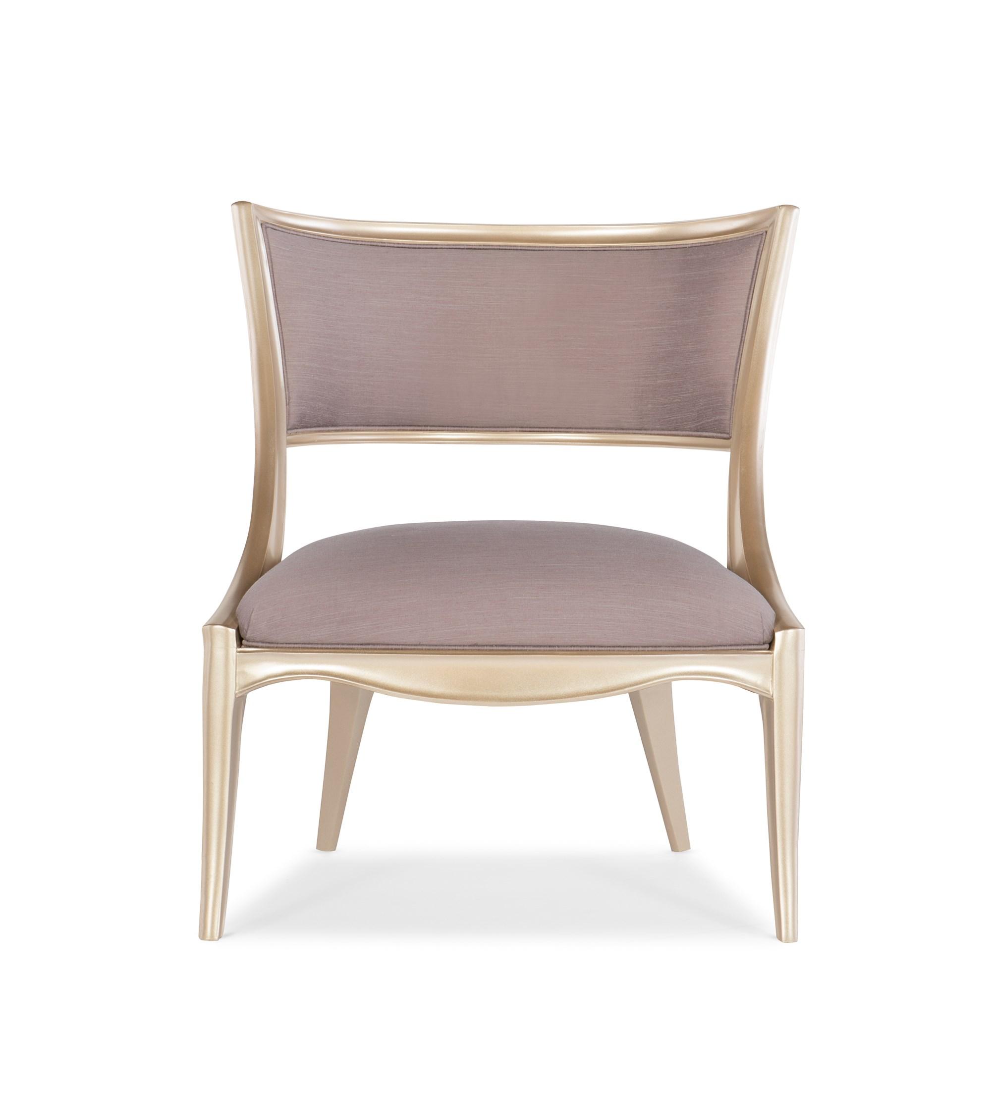 

    
Art Nouveau Design Iced Lavender Linen Traditional ADELA CHAIR by Caracole

