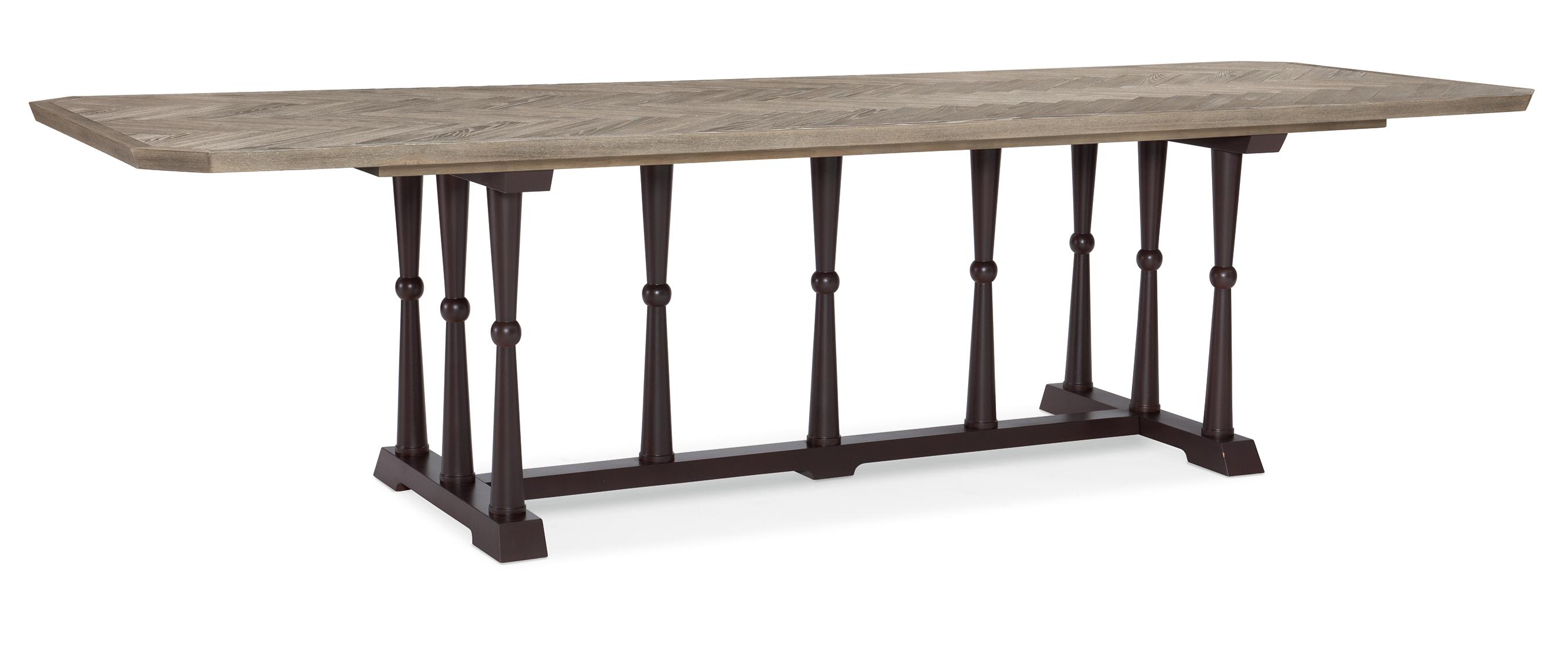 

    
Ash Driftwood & Chocolate Bronze Traditional Dining Table DINNER CIRCUIT 96 by Caracole

