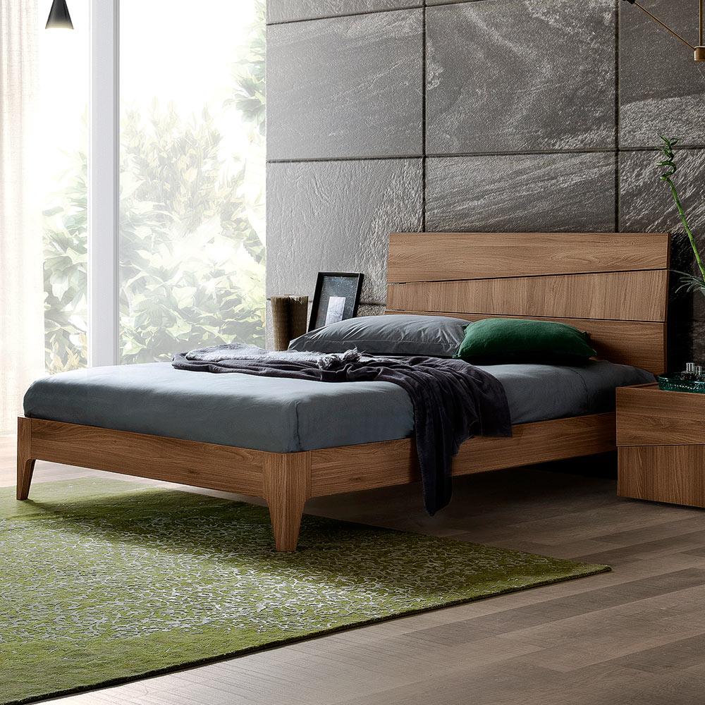 

    
Blake Ash Grey Walnut Matte Queen Bed Contemporary Made in Italy
