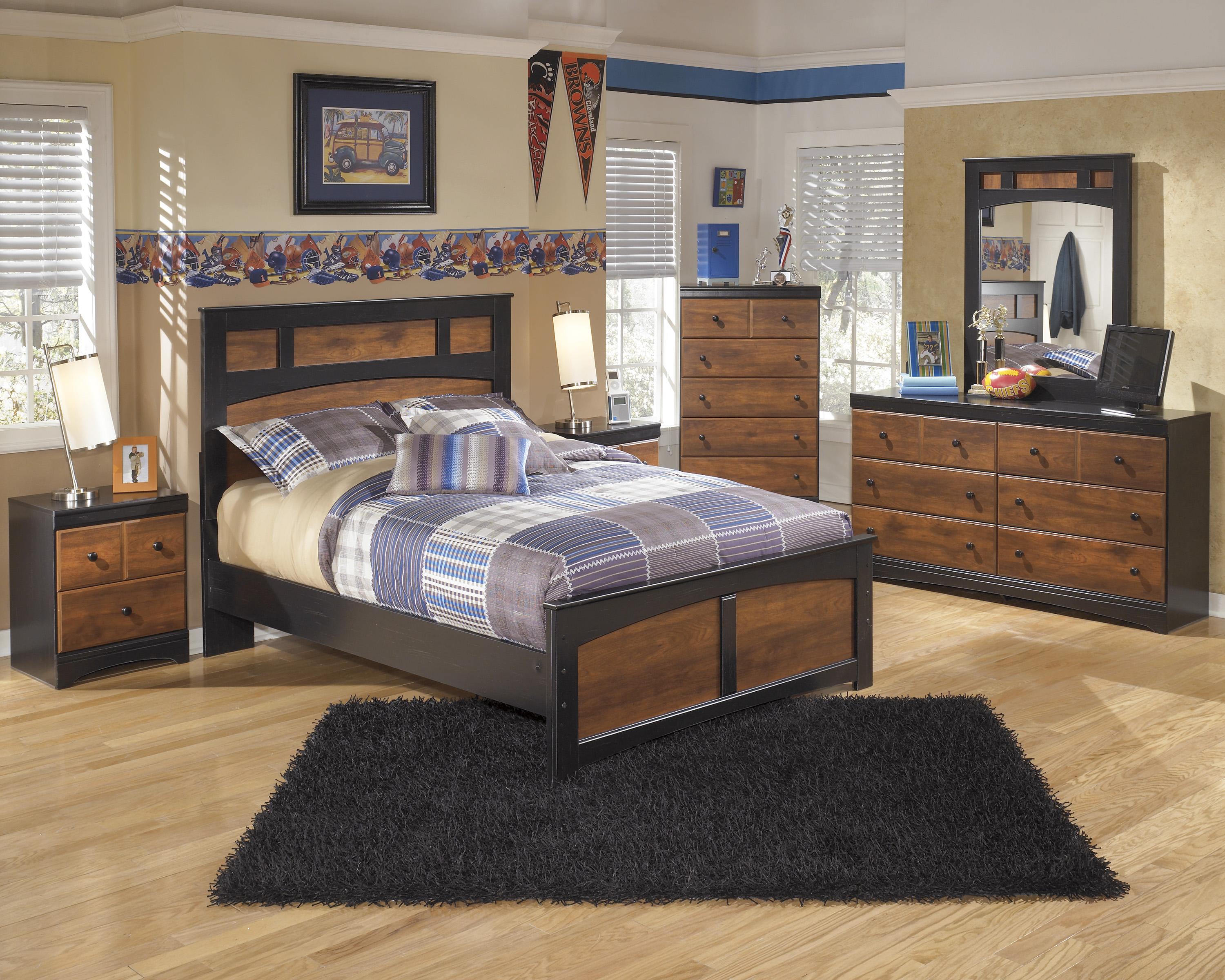 

    
Ashley Aimwell B136 Full Size Panel Bedroom Set 5pcs in Dark Brown 3350

