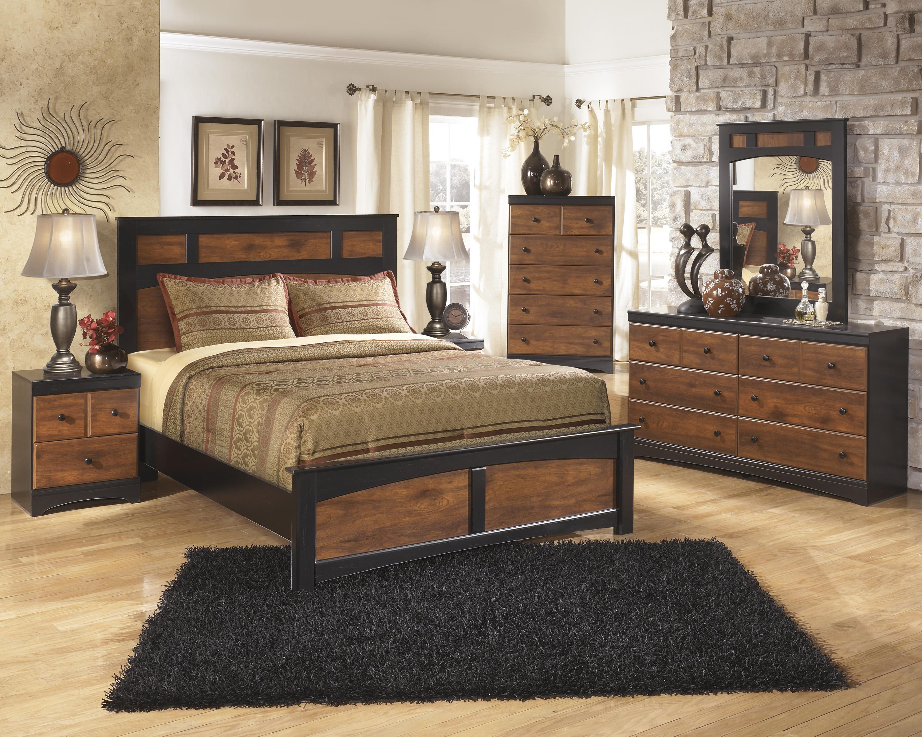 

    
Ashley Aimwell B136 Queen Size Panel Bedroom Set 5pcs in Dark Brown 3139
