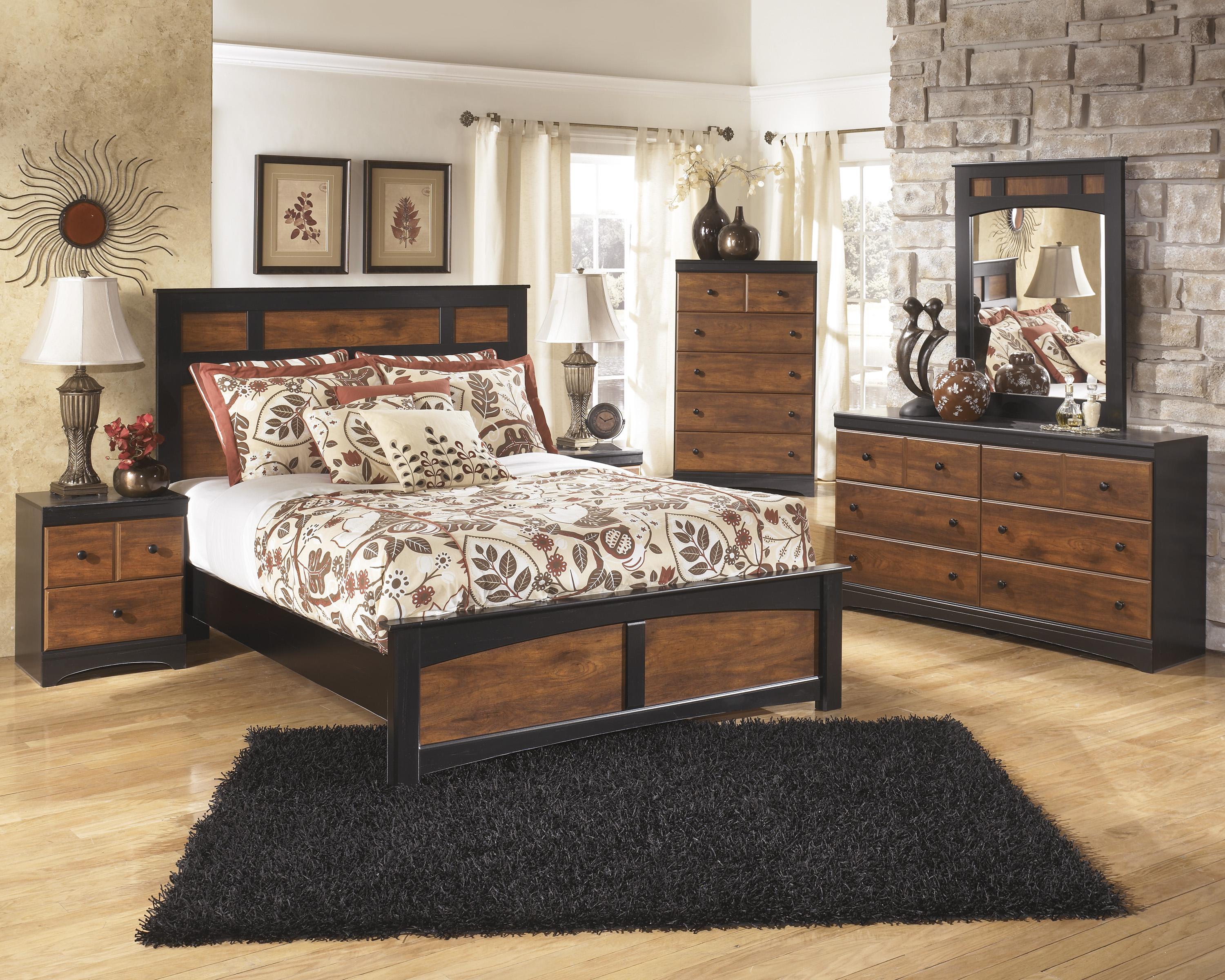

    
Ashley Aimwell B136 Queen Size Panel Bedroom Set 5pcs in Dark Brown 3349
