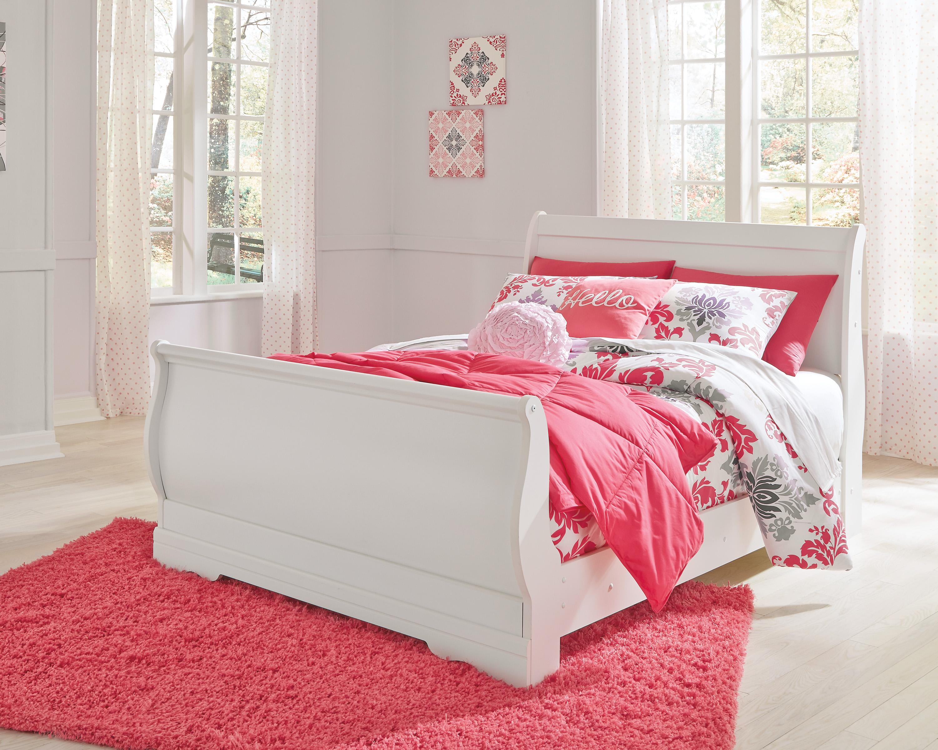 

    
Ashley Anarasia B129 Full Size Sleigh Bedroom Set 3pcs in White

