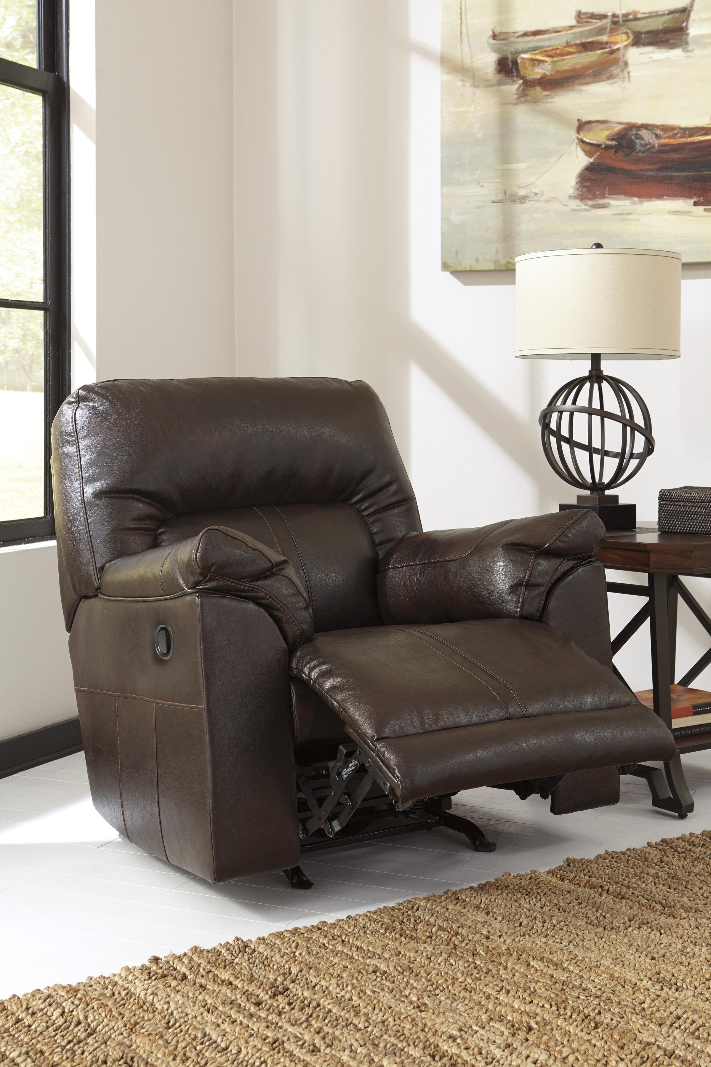 

                    
Buy Ashley Barrettsville DuraBlend 4 Piece Living Room Set in Chocolate Non Power
