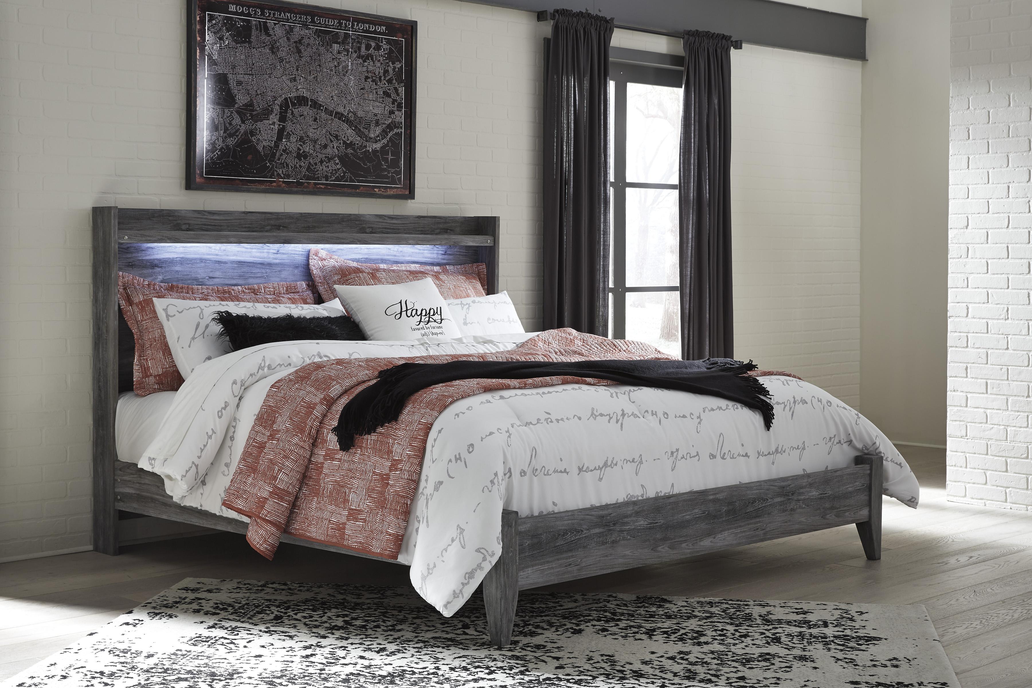 

    
Ashley Baystorm B221 King Size Panel Bedroom Set 6pcs in Gray
