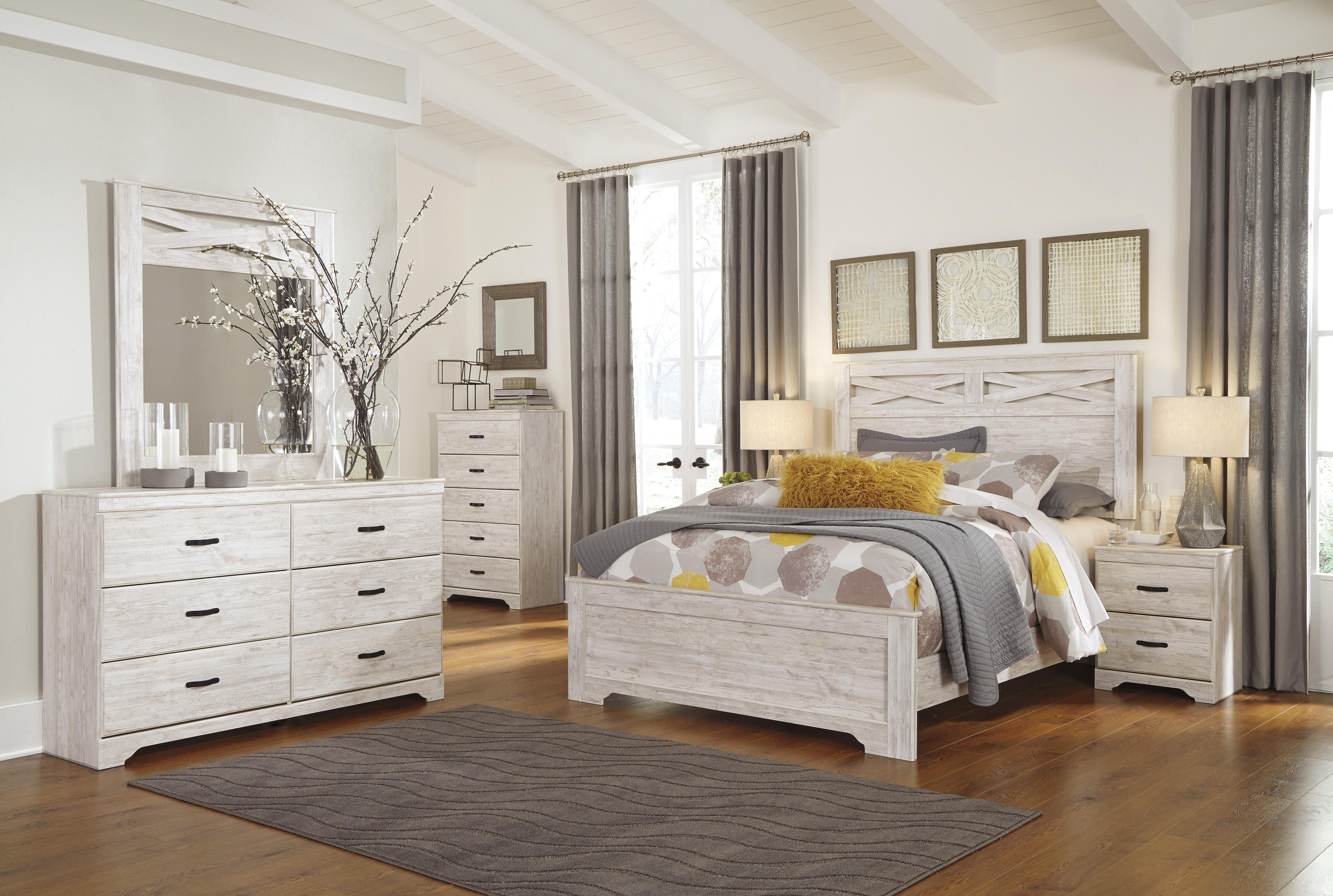

    
Ashley Briartown B218 Queen Size Panel Bedroom Set 3pcs in Whitewash

