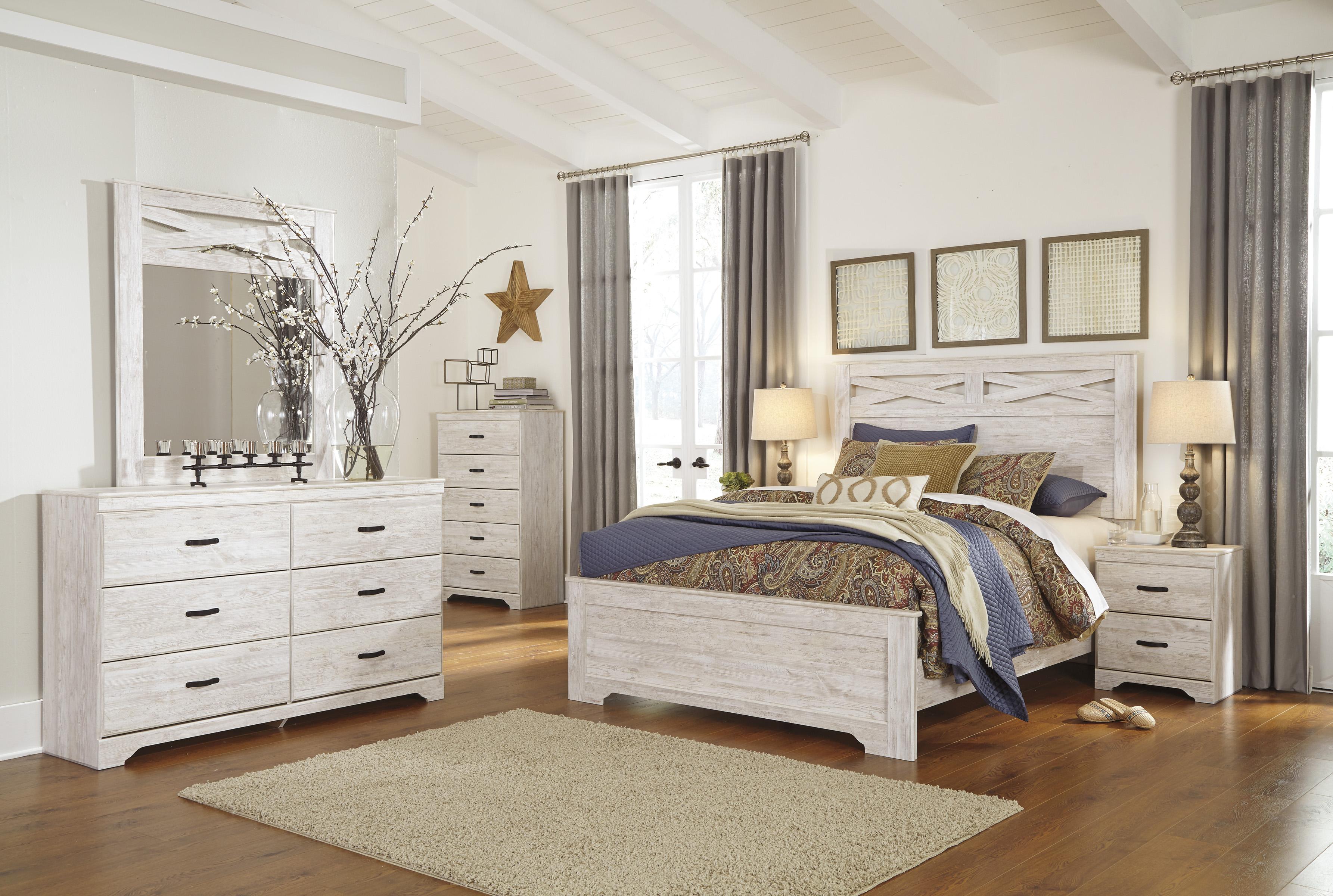 

    
Ashley Briartown B218 Queen Size Panel Bedroom Set 3pcs in Whitewash
