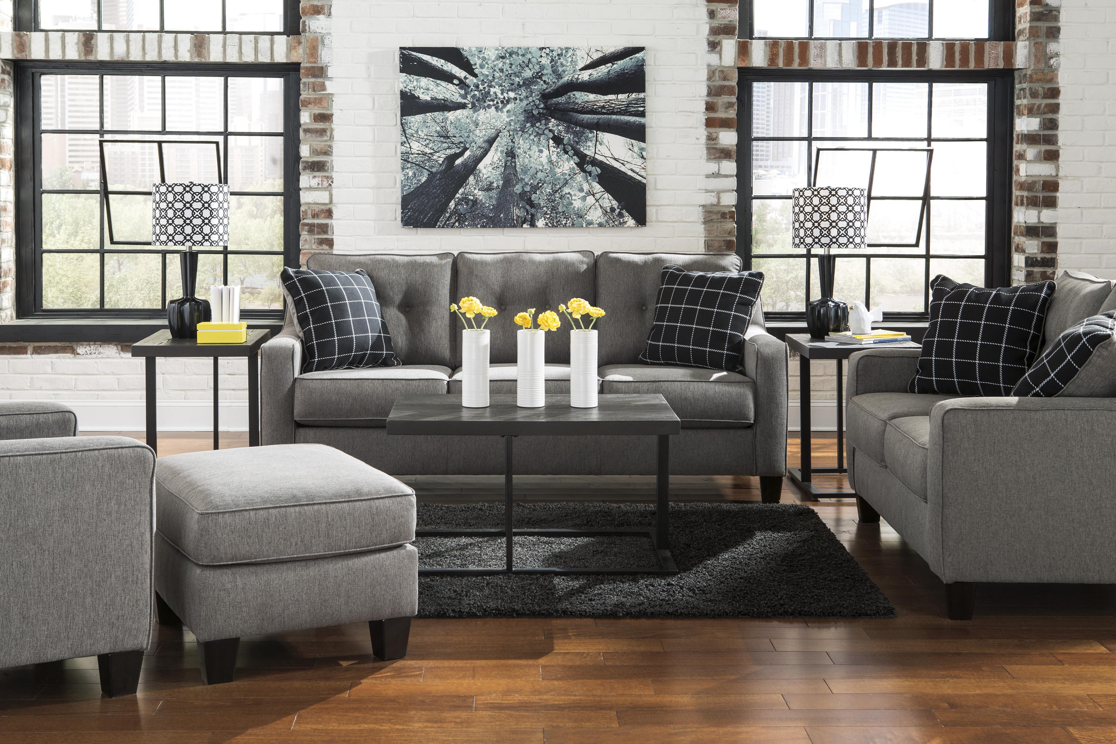 

    
Ashley Brindon 3 Piece Living Room Set in Charcoal
