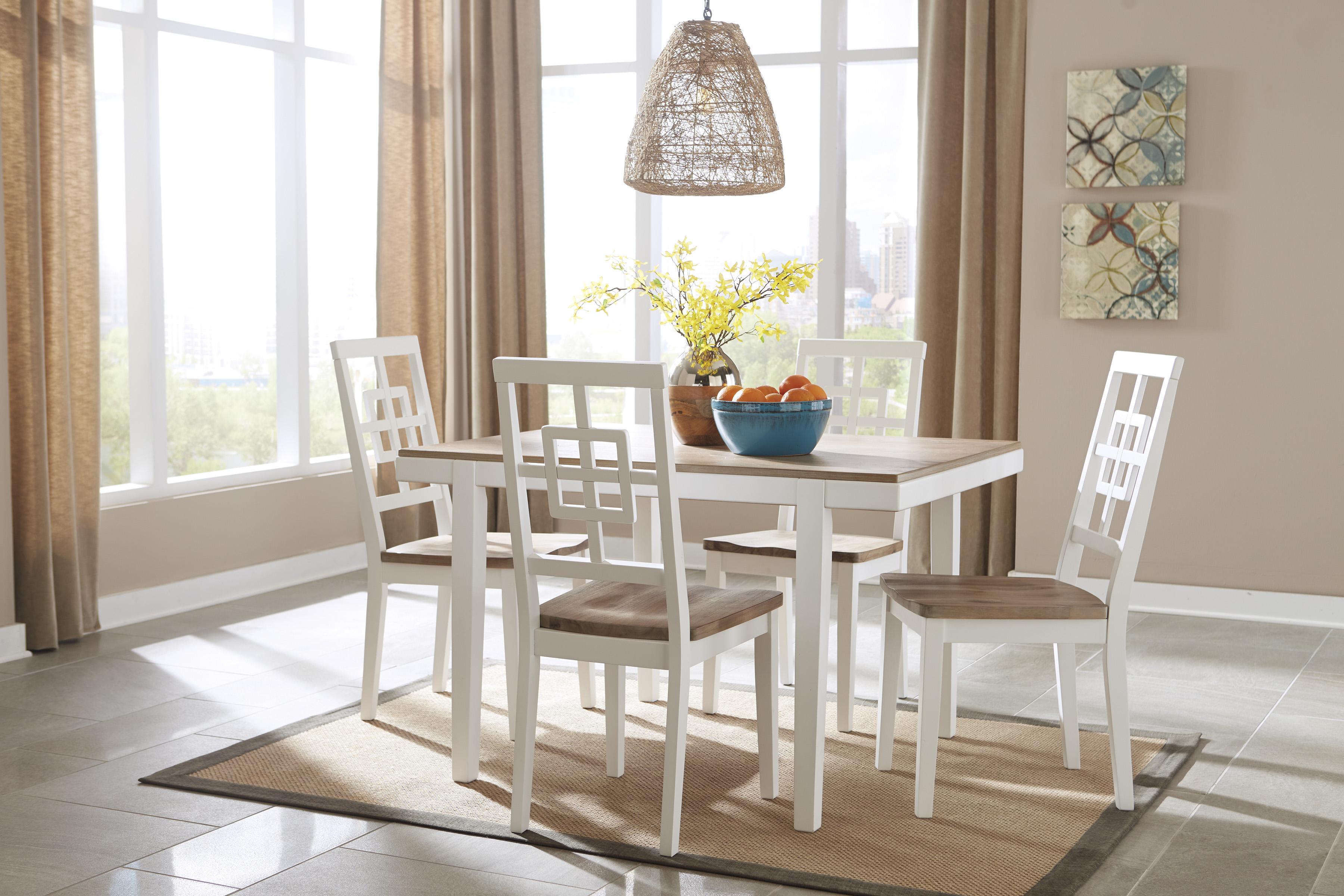

    
Ashley Brovada D298 Dining Room Set 5pcs in Two-tone
