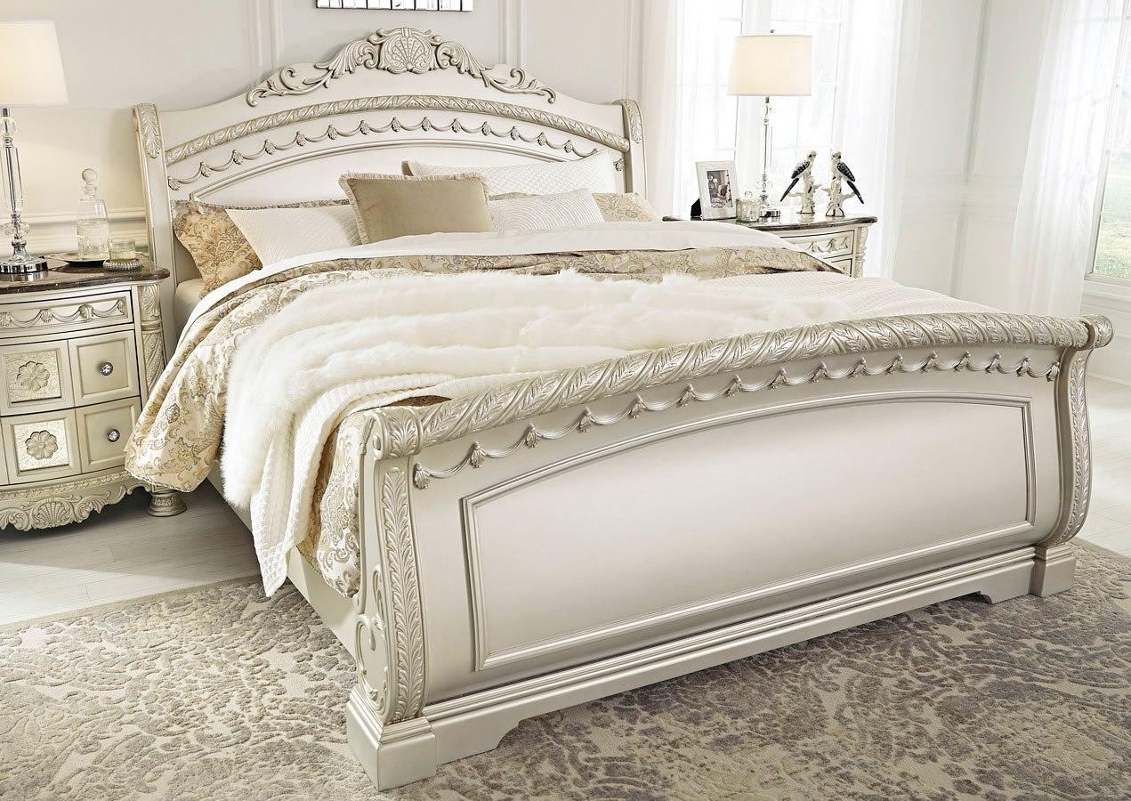 

    
Ashley Cassimore B750 King Size Sleigh Bedroom Set 3pcs in Pearl Silver
