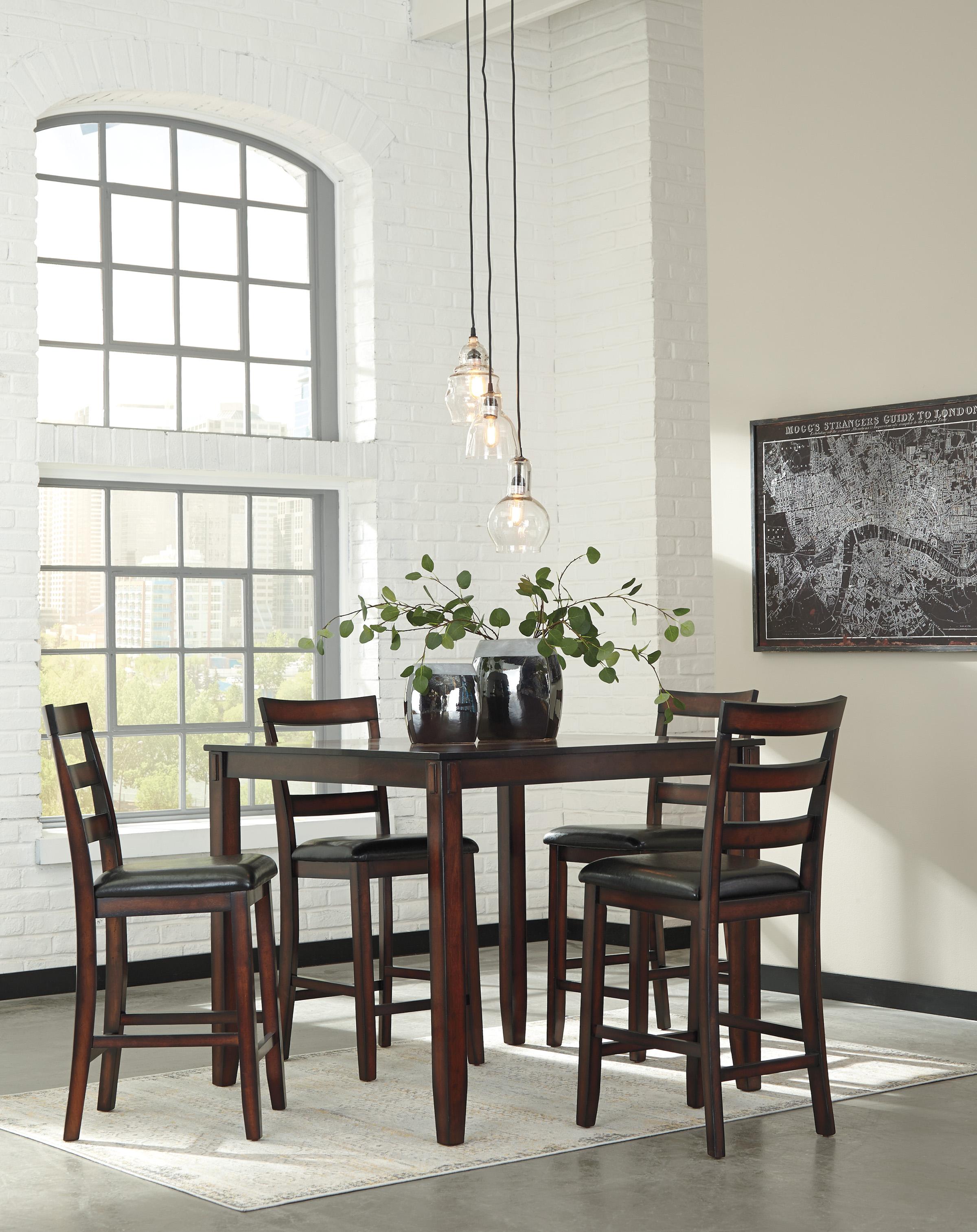 

    
Ashley Coviar D385 Dining Room Set 5pcs in Brown
