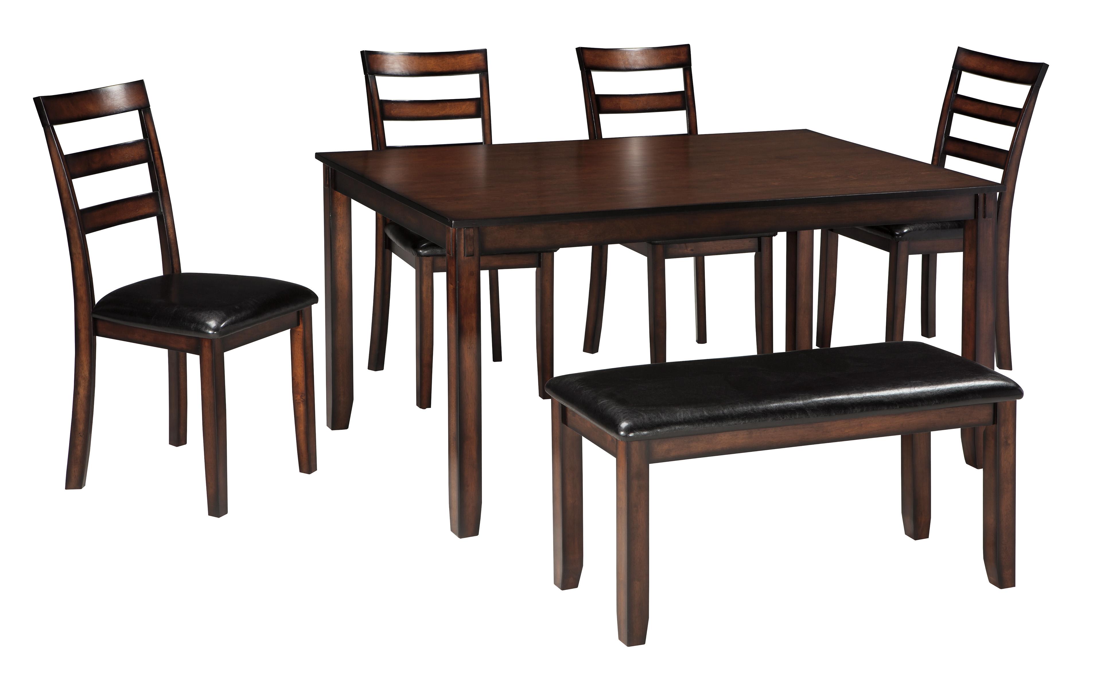 

    
Ashley Coviar D385 Dining Room Set 6pcs in Brown
