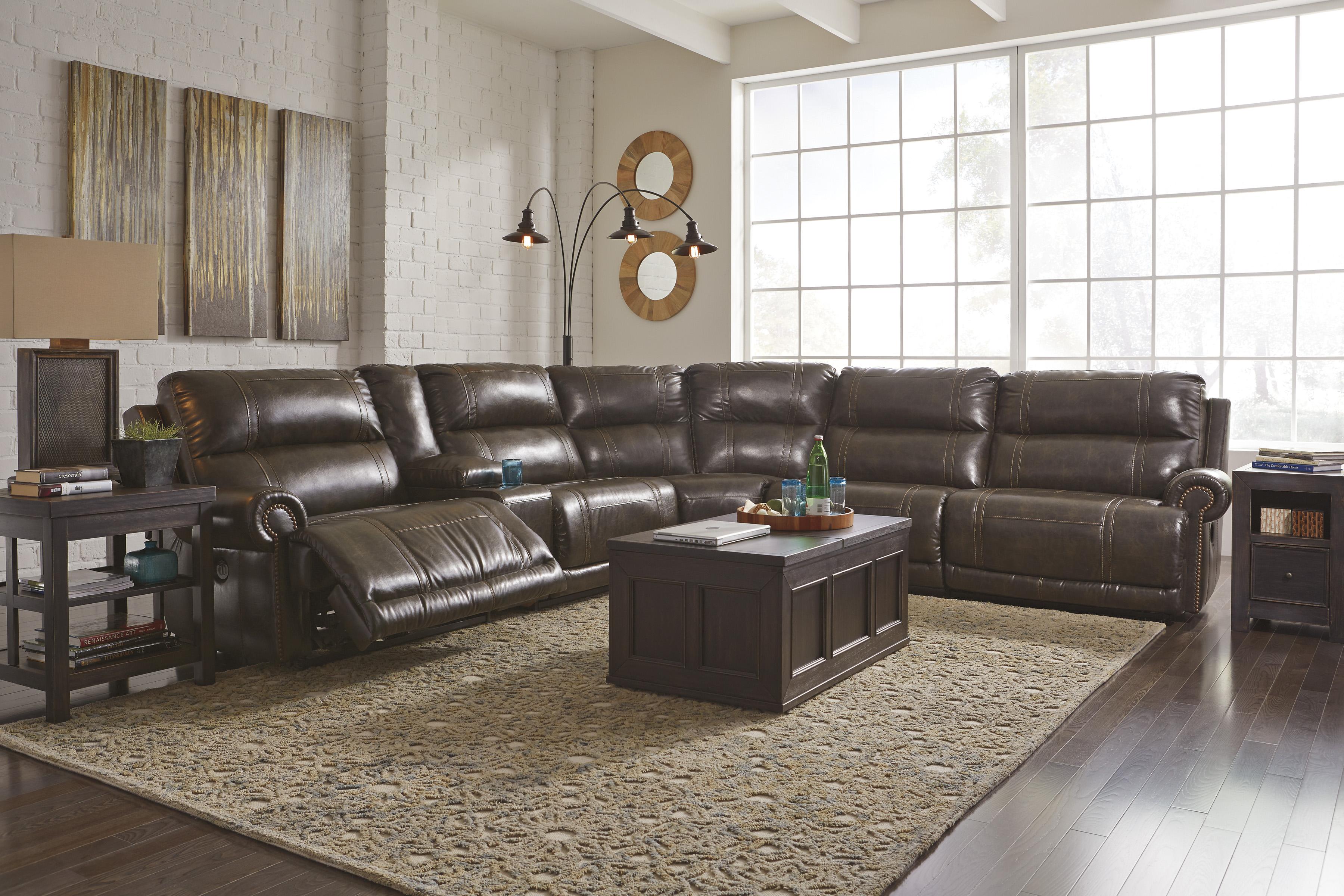 

    
Ashley Dak DuraBlend 6 Piece Sectional in Antique Non Power Contemporary Style

