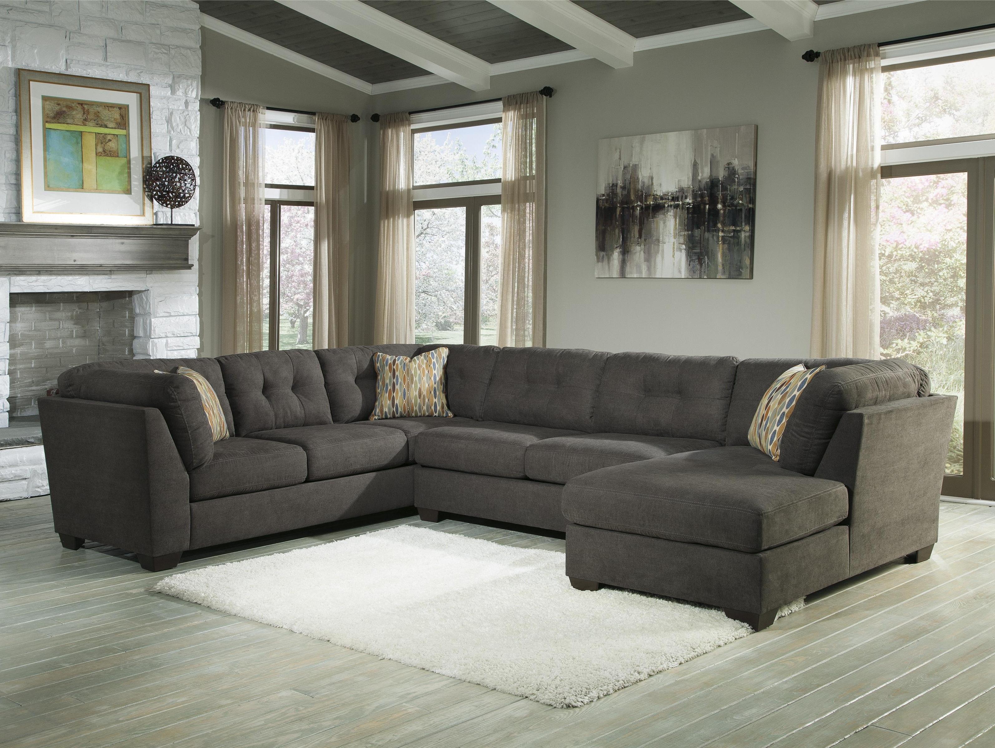 

    
Ashley Delta City 3pcs Sectional in Steel Right Hand Facing Contemporary Style
