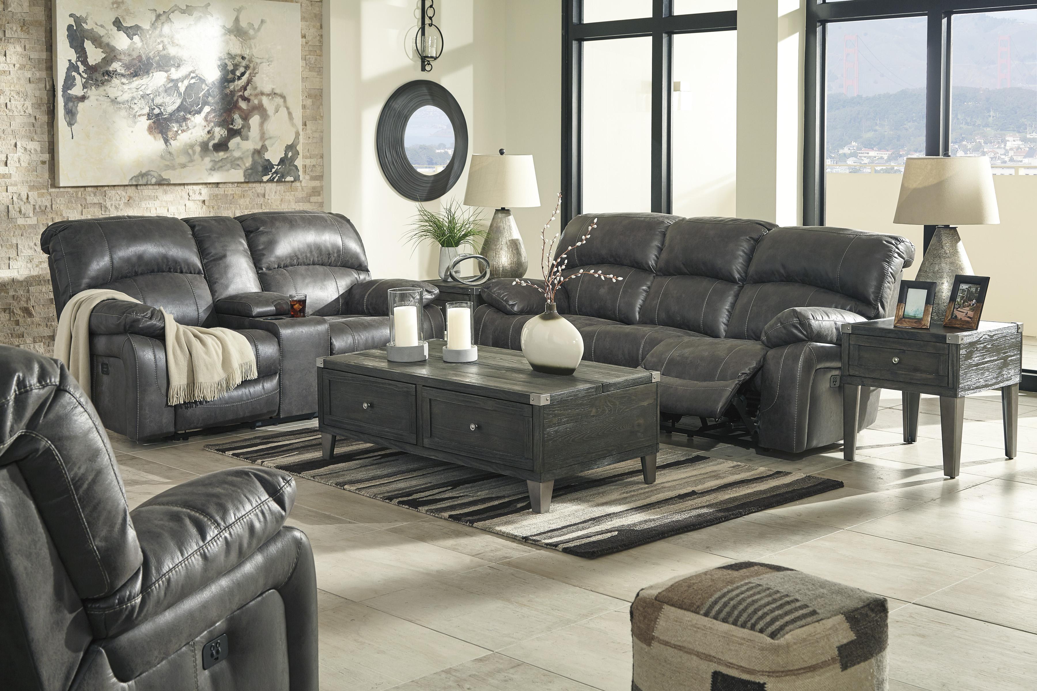 

    
Ashley Dunwell 51601 Power Sofa Set 3pcs in Steel
