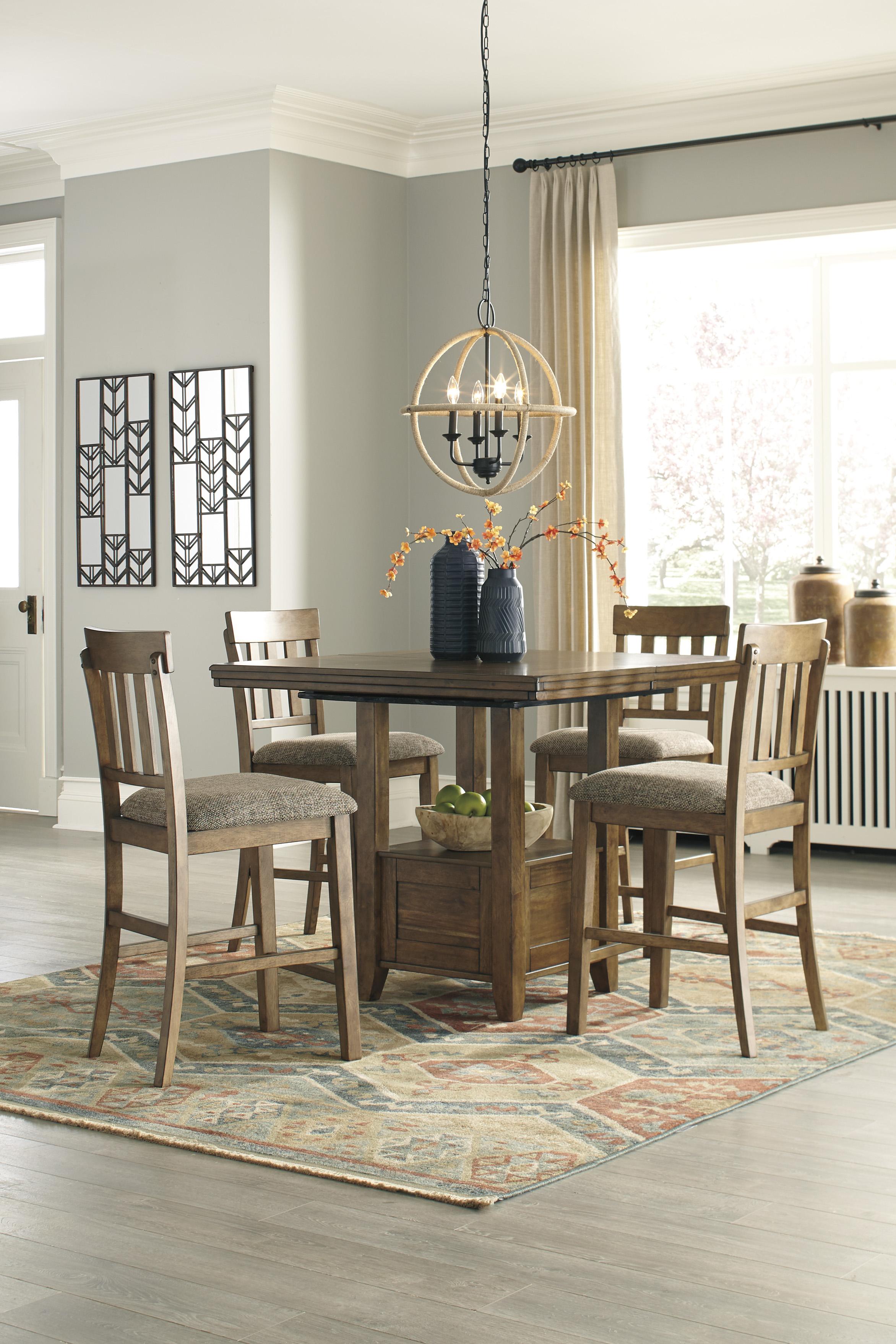 

    
Ashley Flaybern D595 Dining Room Set 5pcs in Brown
