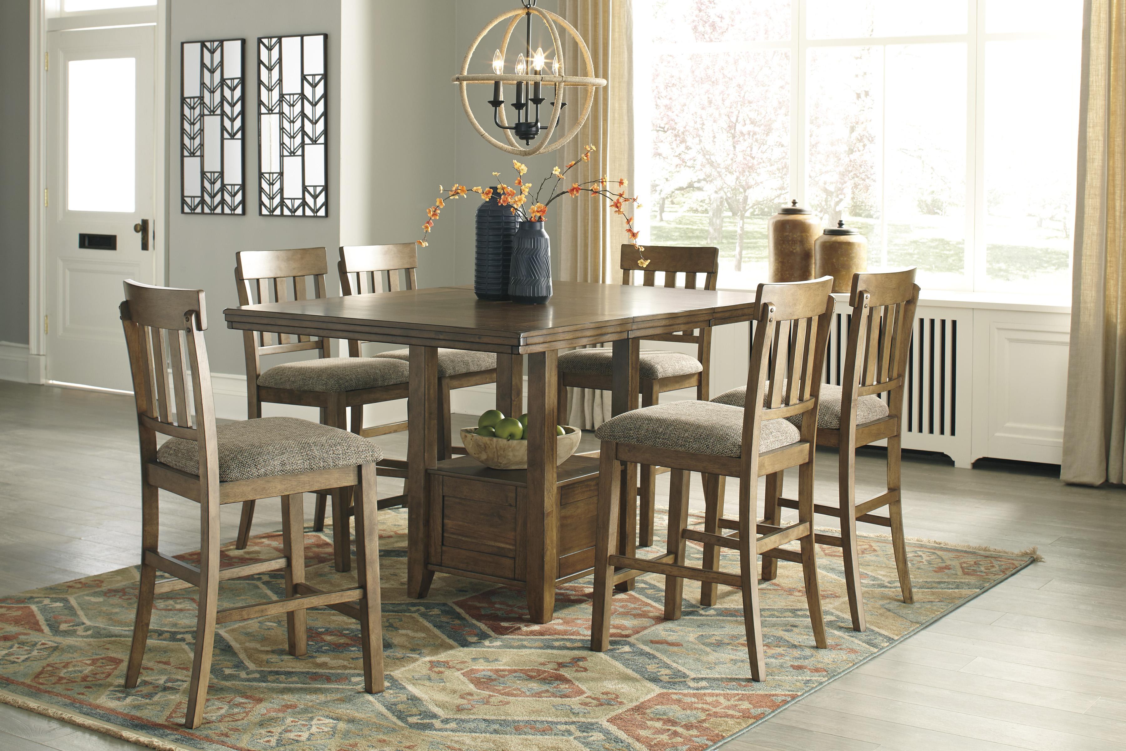 

    
Ashley Flaybern D595 UPH Dining Room Set 7pcs in Brown
