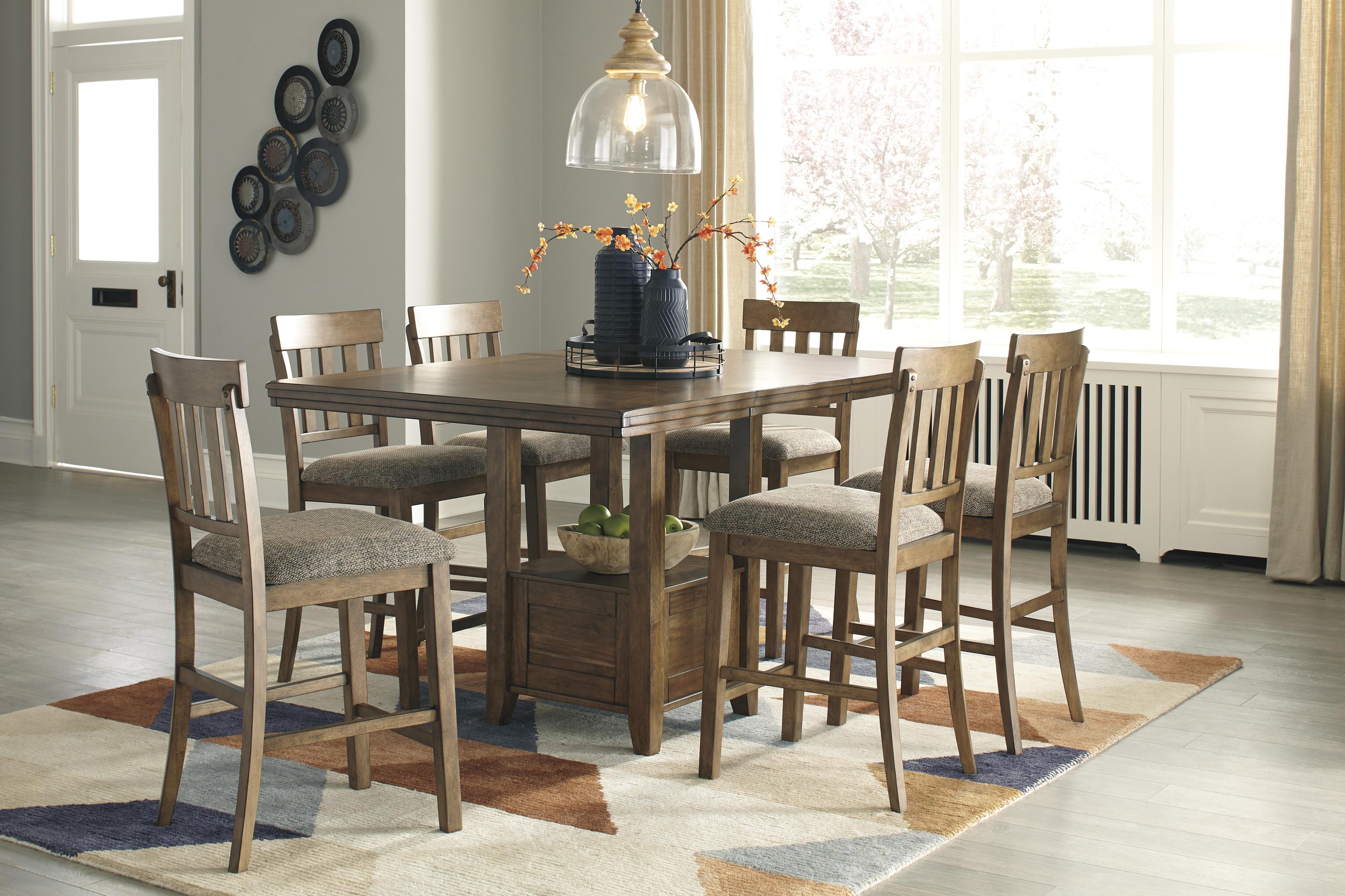 

    
Ashley Flaybern D595 UPH Dining Room Set 7pcs in Brown
