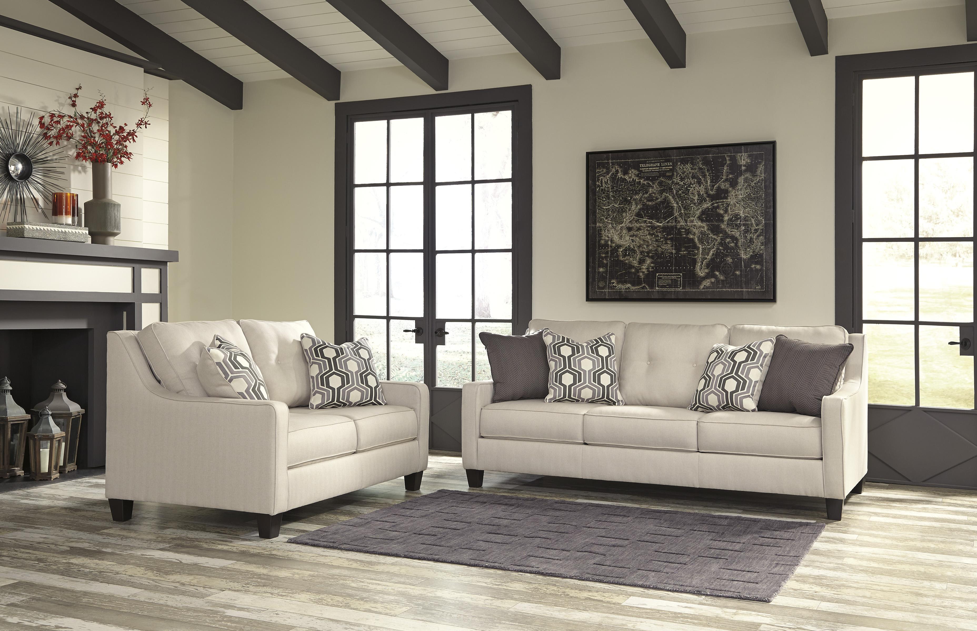 

    
Ashley Guillerno 2 Piece Living Room Set in Alabaster
