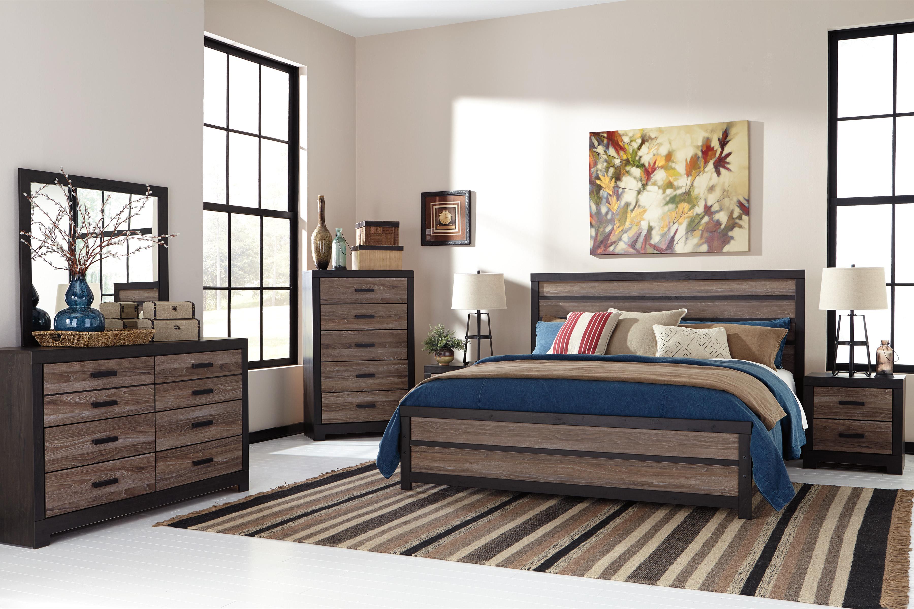 

    
Ashley Harlinton B325 King Size Panel Bedroom Set 6pcs in Warm Gray/Charcoal
