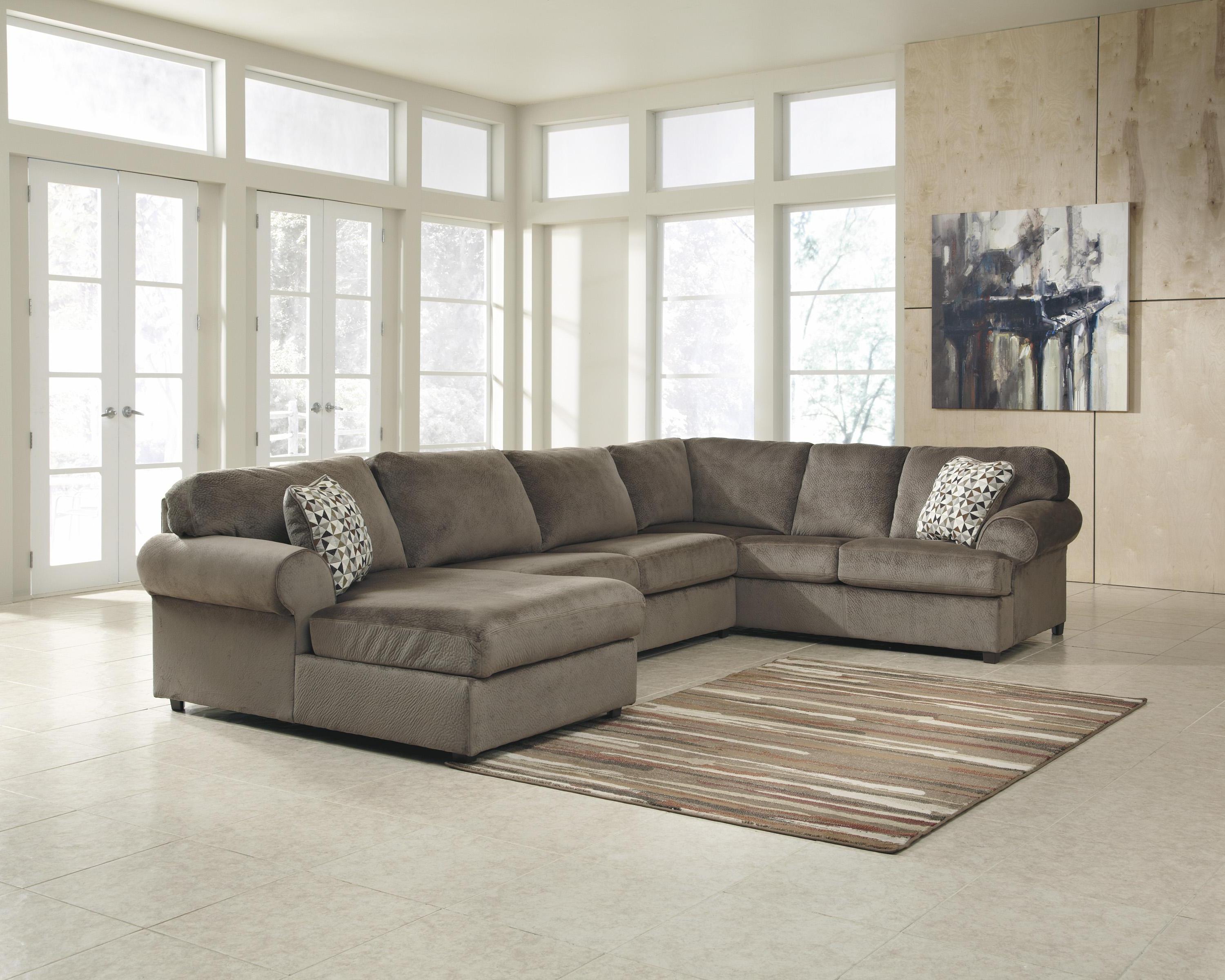 

    
Living Room Sectional 3pcs in Dune Contemporary Left Facing Ashley Jessa Place

