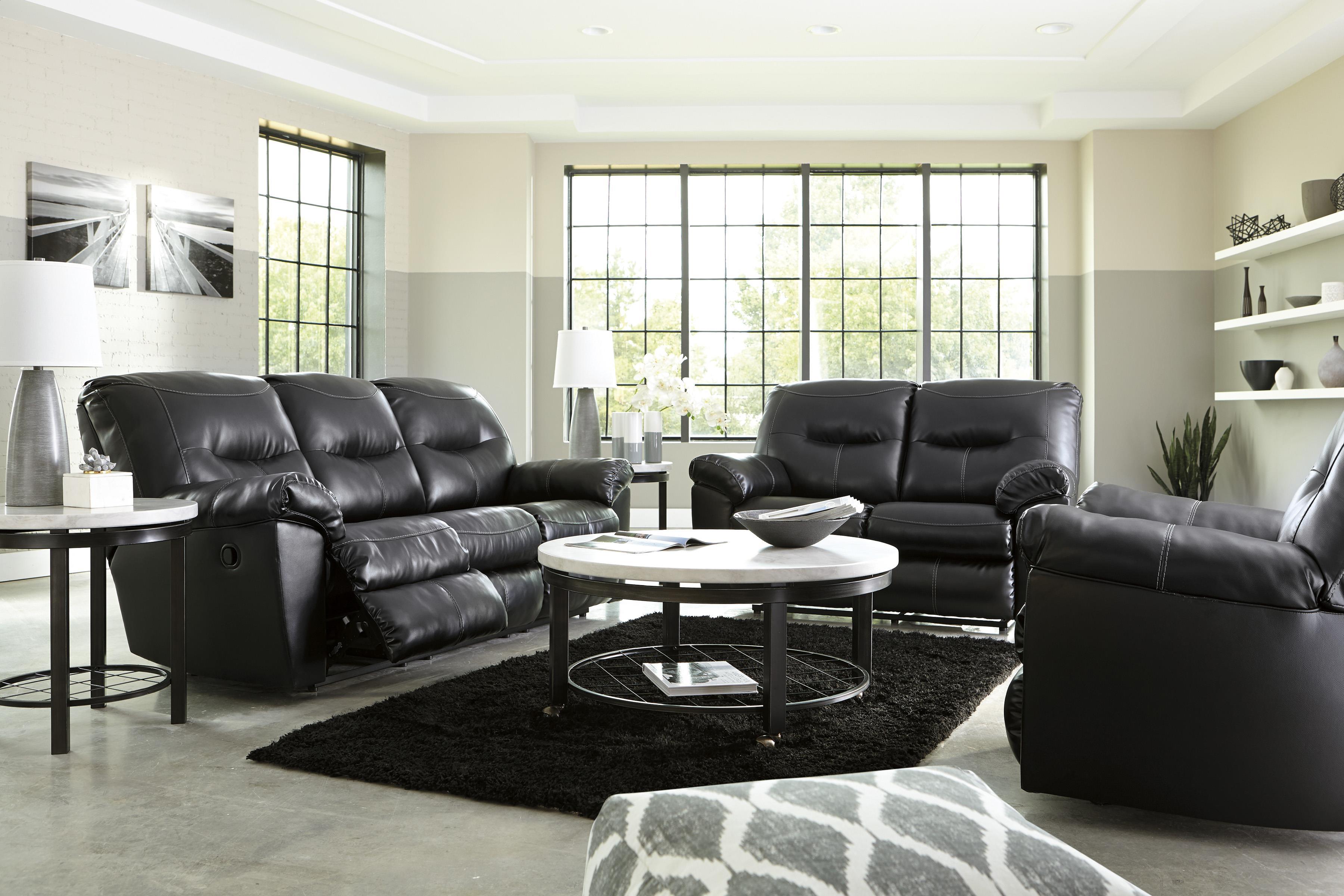 

    
Ashley Kilzer DuraBlend 3 Piece Living Room Set in Black
